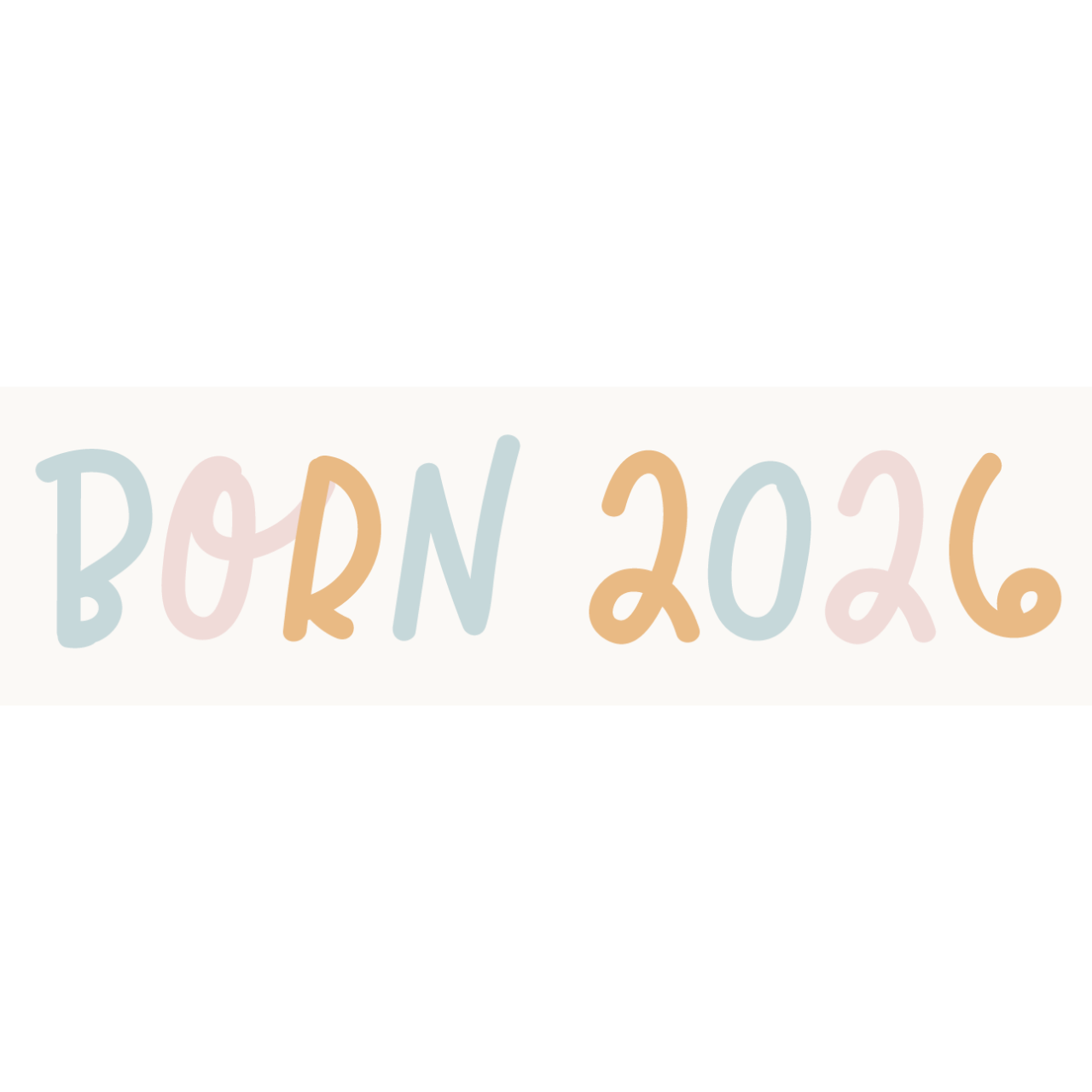 Hej Hanni Bügelbild Born 2025 / 2026 bunt