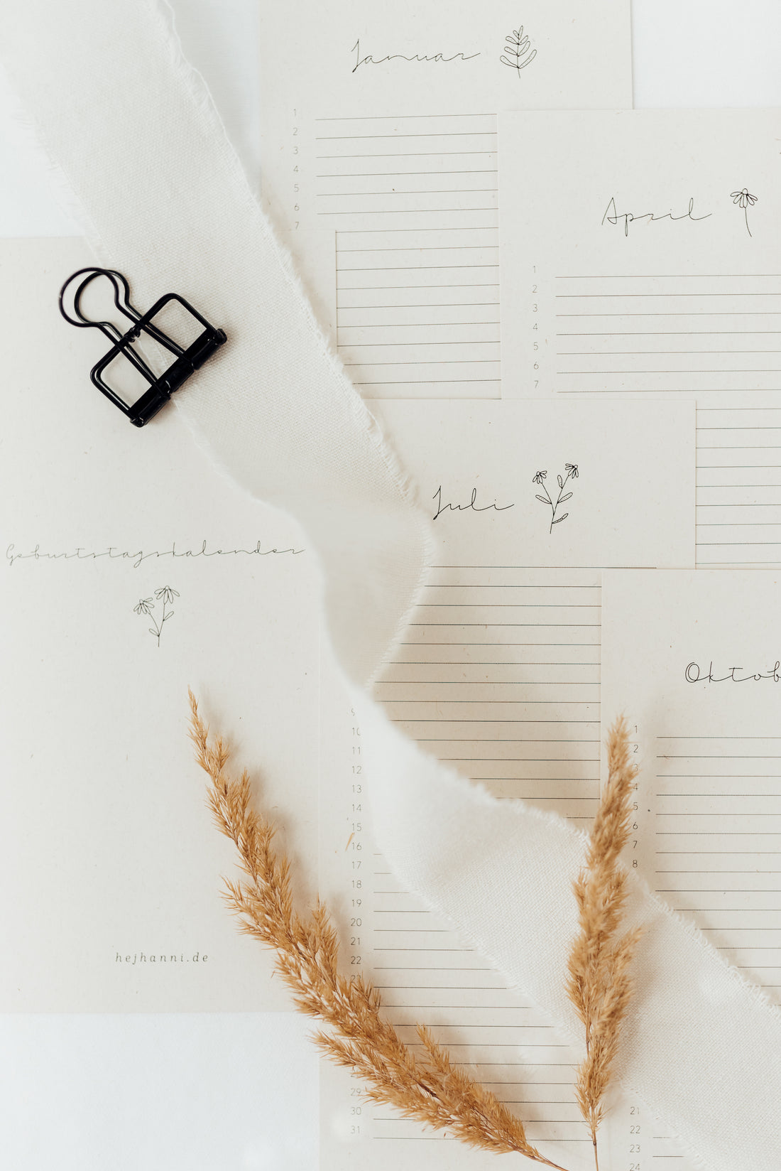 Hej Hanni Geburtstagskalender Naturpapier