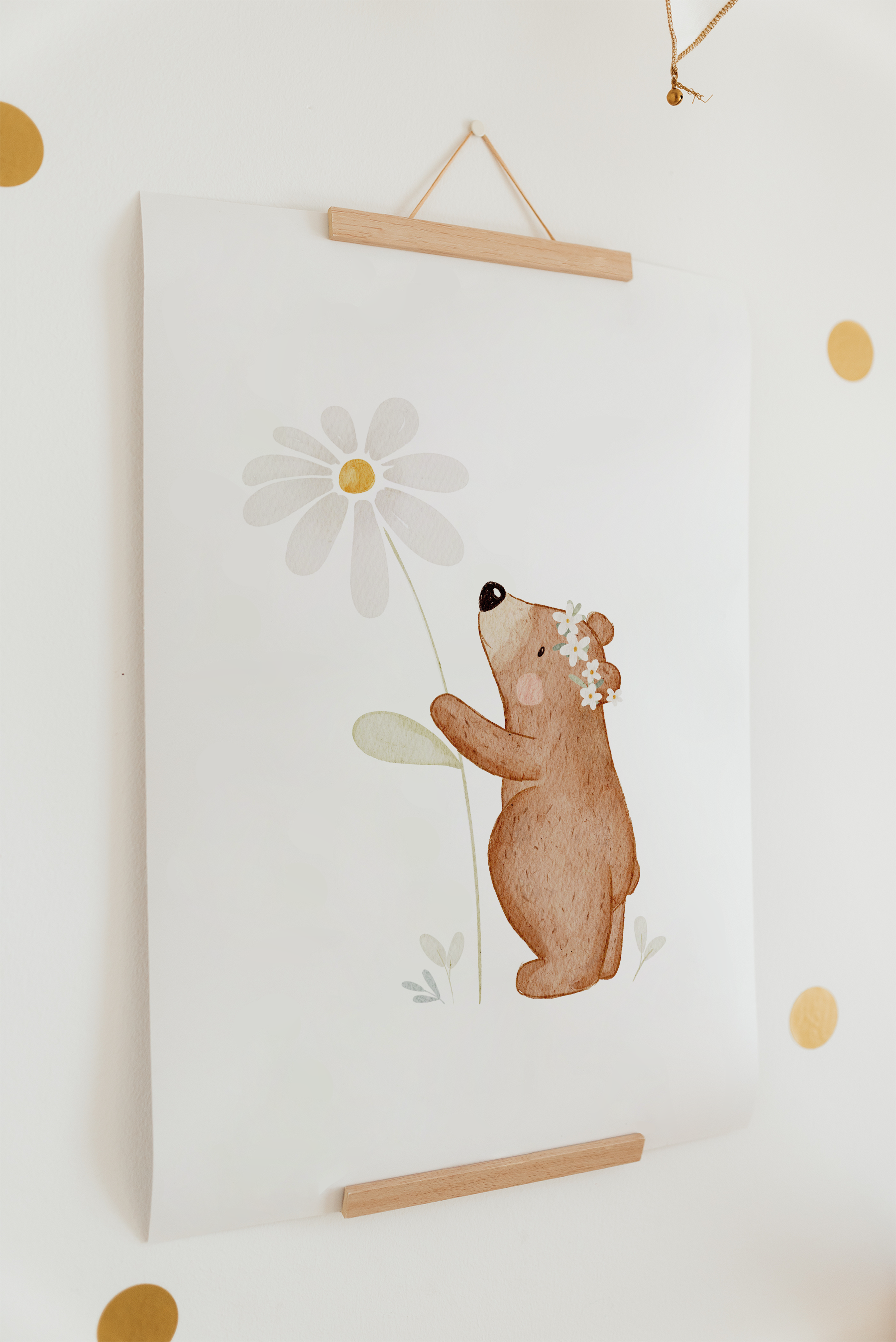 Posterset Fuchs, Heißluftballon & kleiner Bär mit Blume