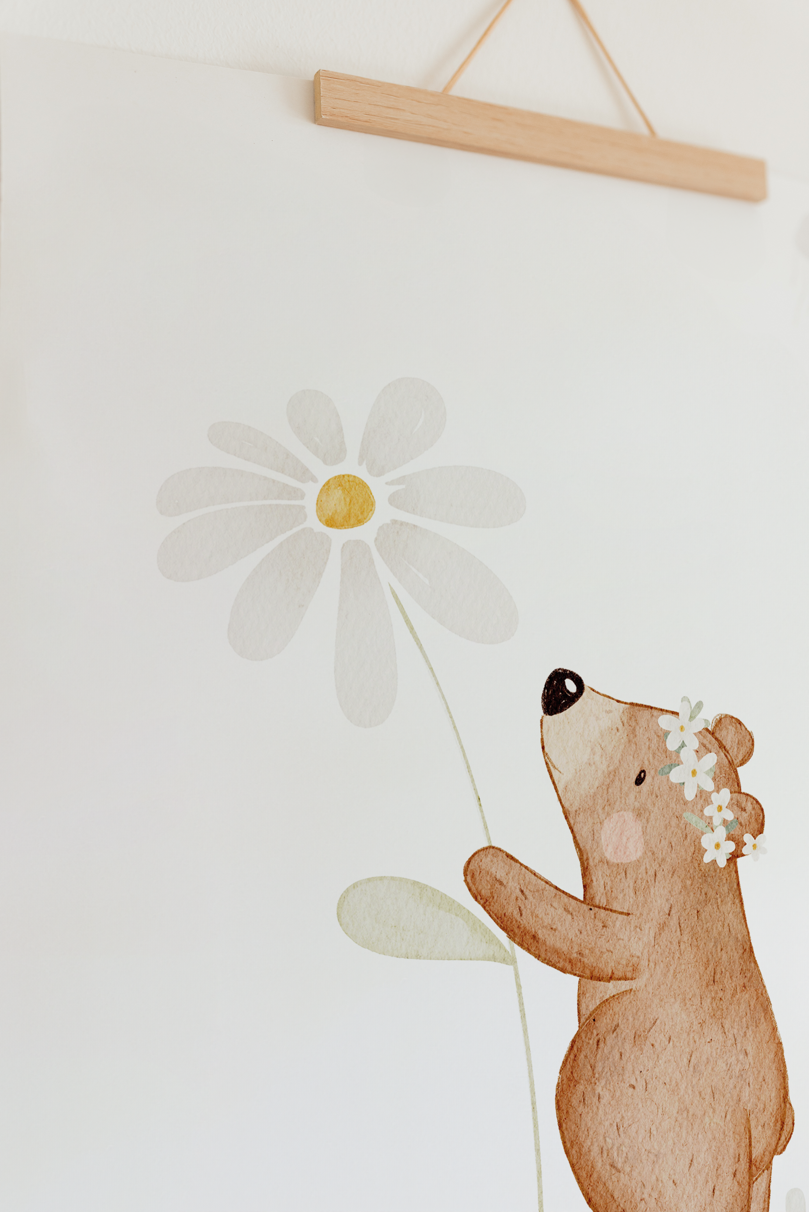 Poster kleiner Bär Blume A4 &amp; A3