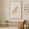 Kinderposter kleiner Gepard mit Blumenkranz inkl. Rahmen