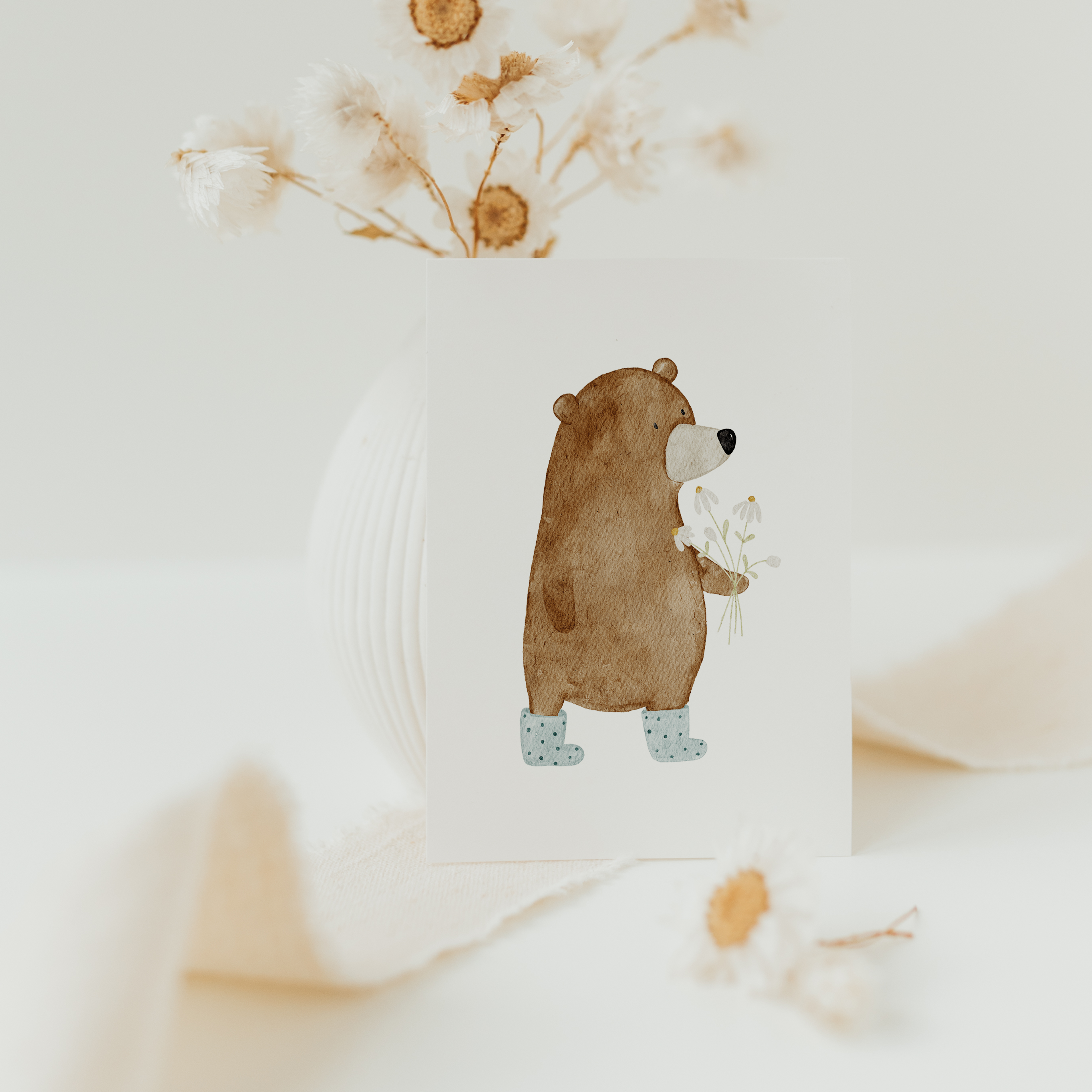 Hej Hanni Minikarte Blumenbär A7