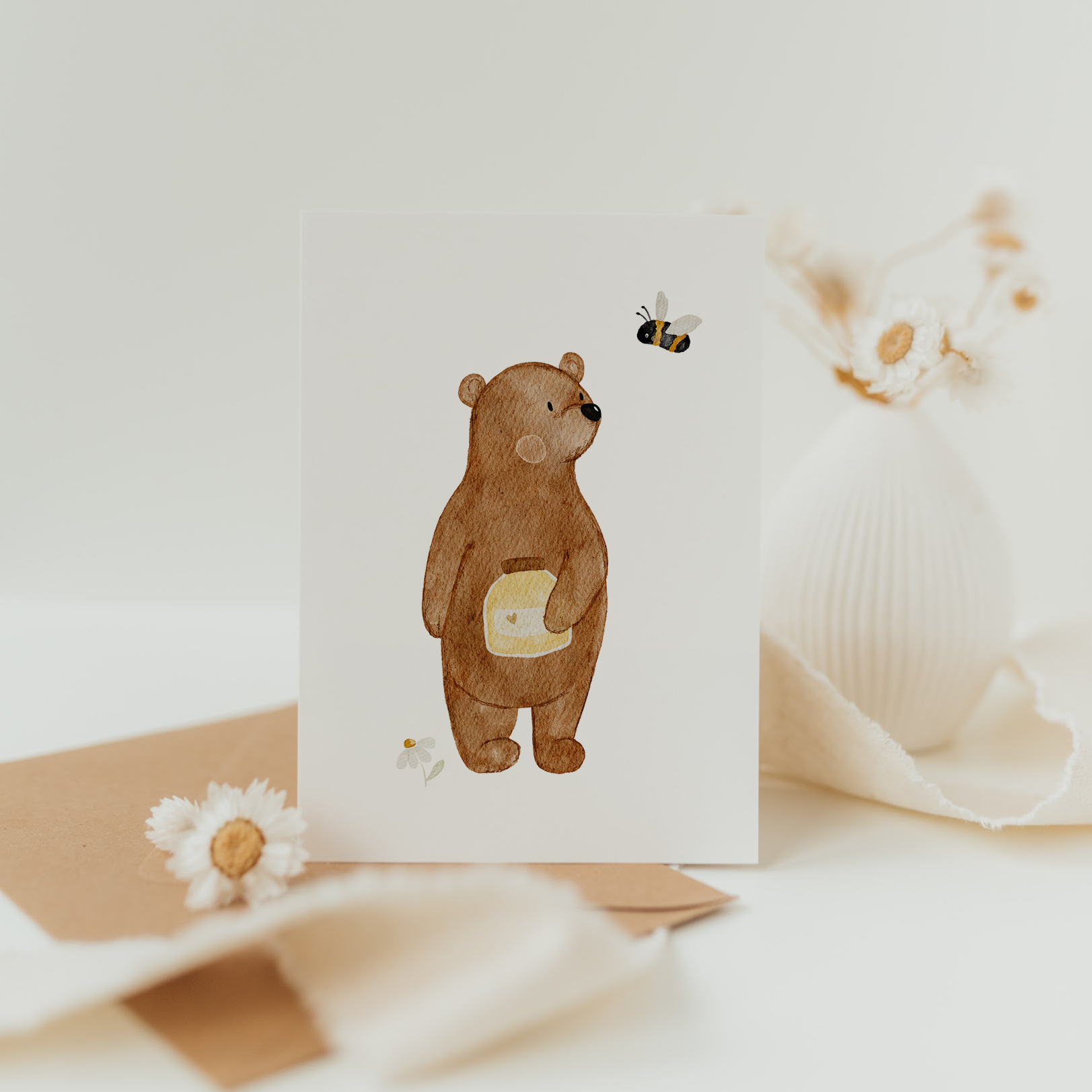 Hej Hanni Postkarte Honigbär