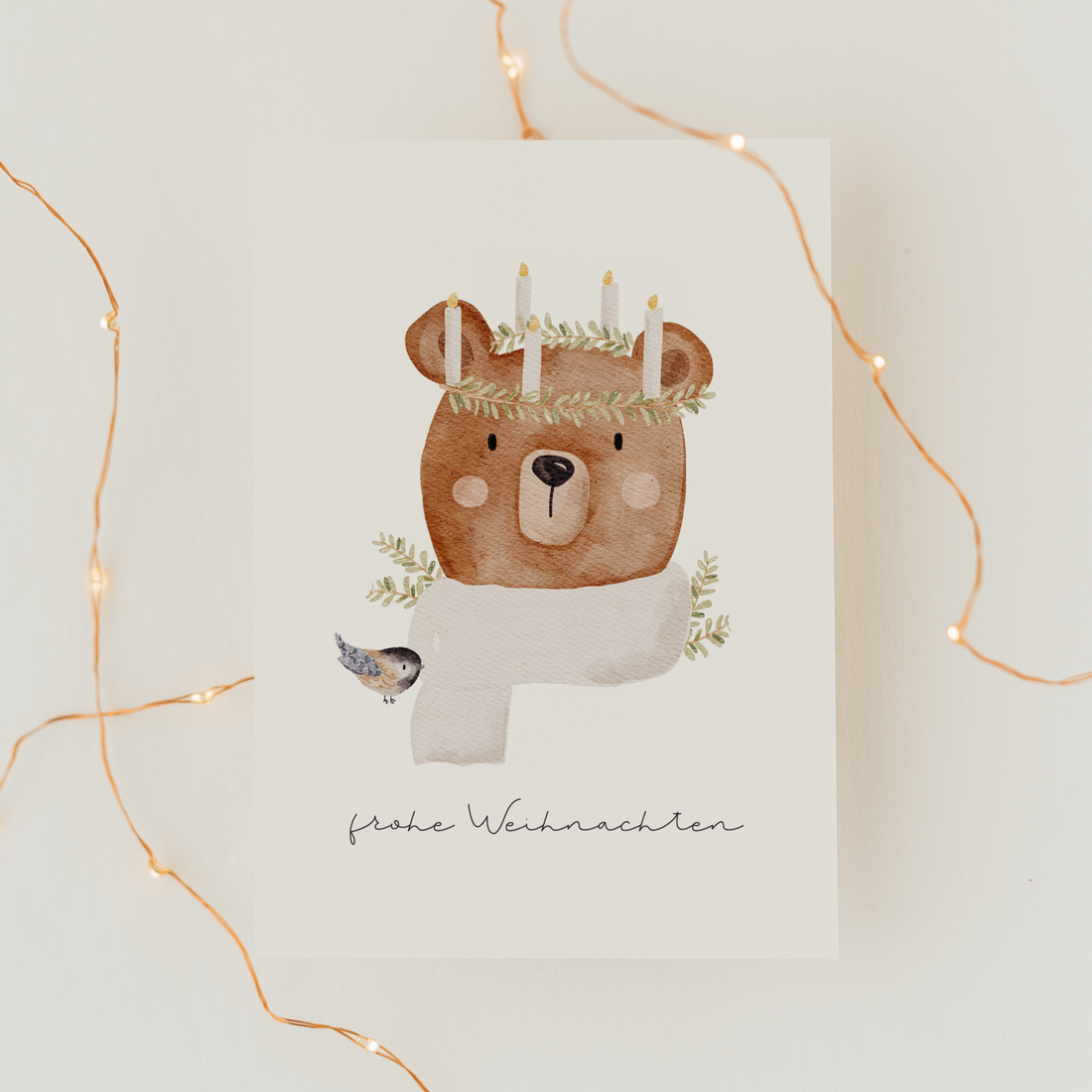 Hej Hanni Weihnachtskarte Bär Lucia
