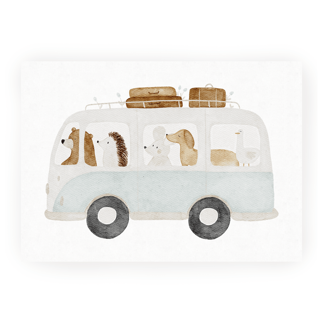 Hej Hanni Postkarte Bus