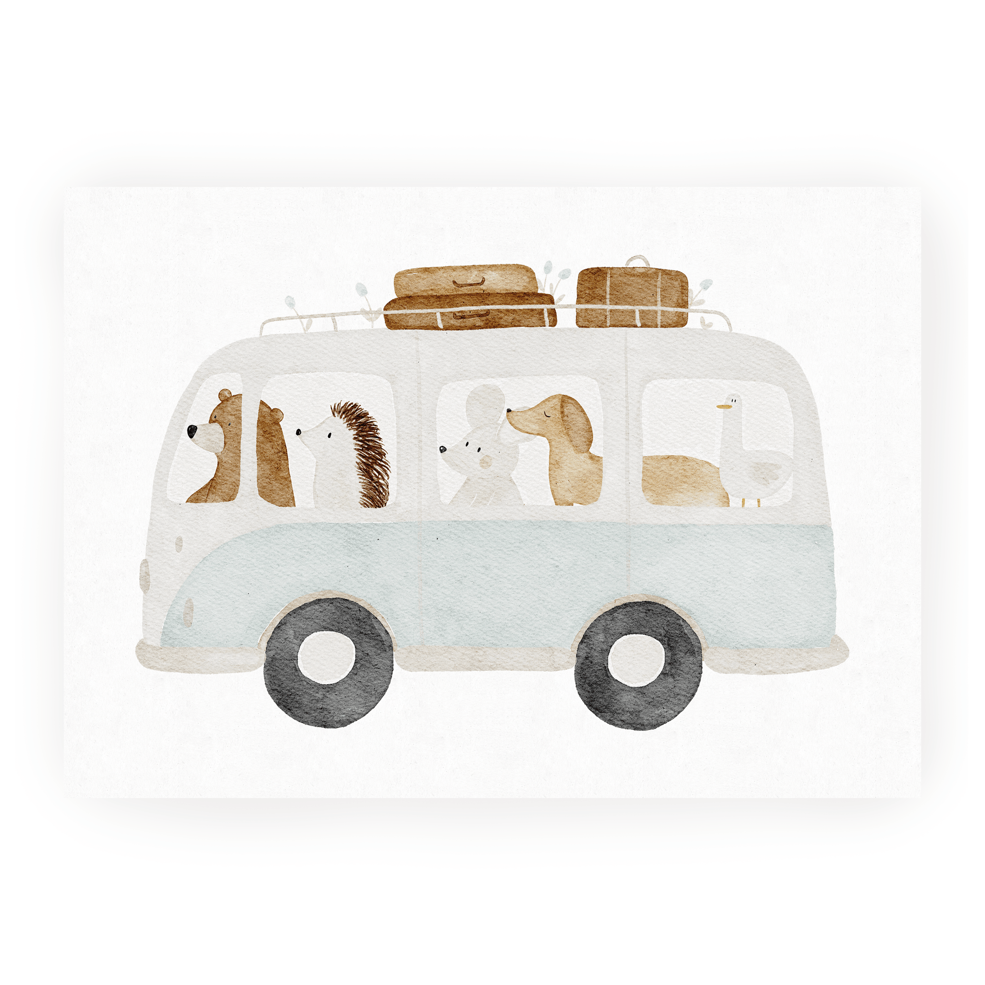Hej Hanni Postkarte Bus