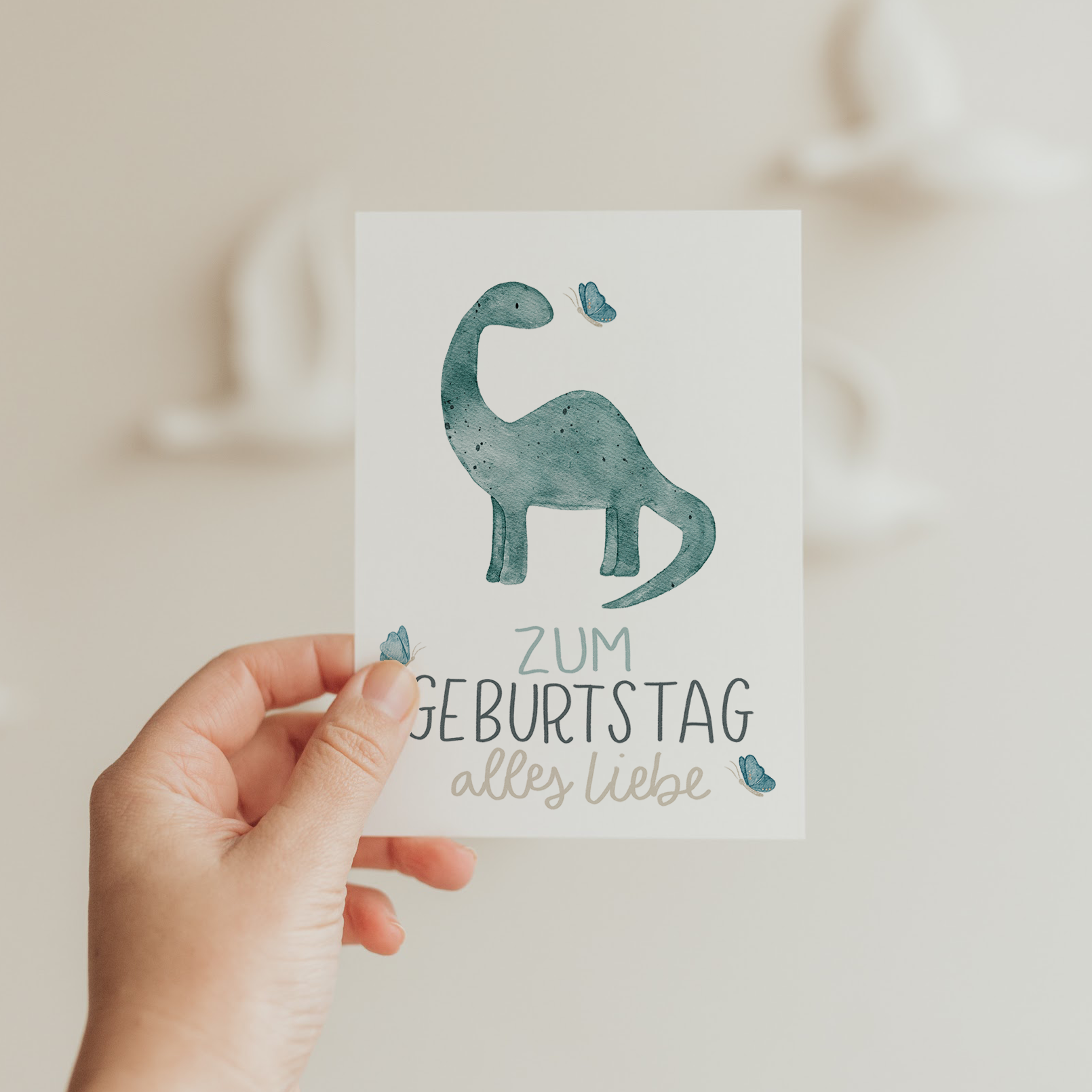 Hej Hanni Postkarte Geburtstag Dino