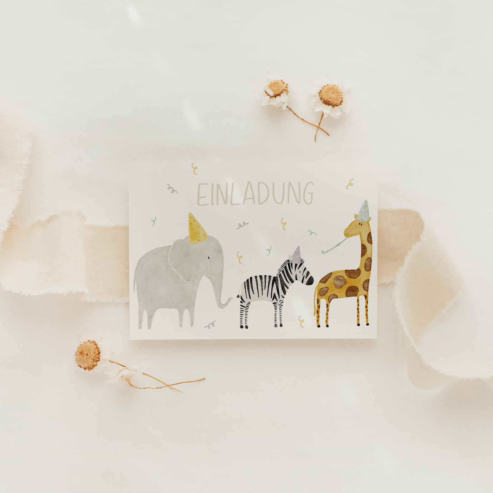 Hej Hanni Geburtstagseinladung Safaritiere