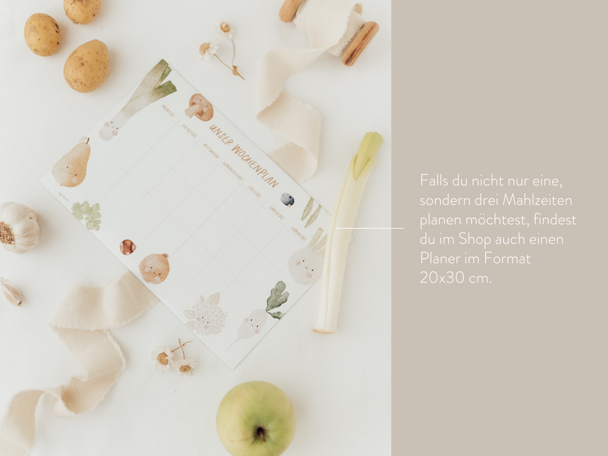 Hej Hanni wiederverwendbarer Wochenplan Früchte klein / Kühlschrankmagnet