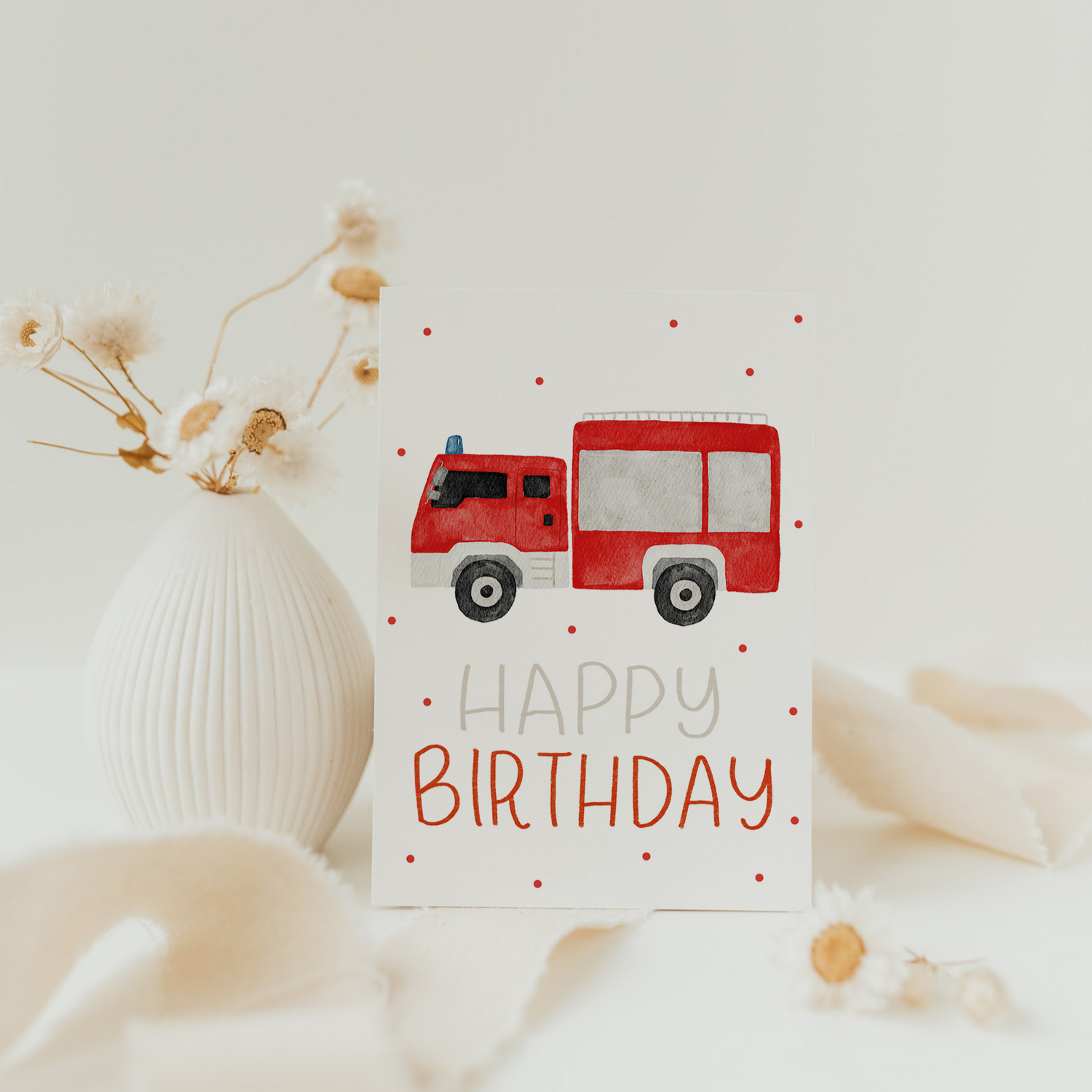 Hej Hanni Postkarte Geburtstag Feuerwehr