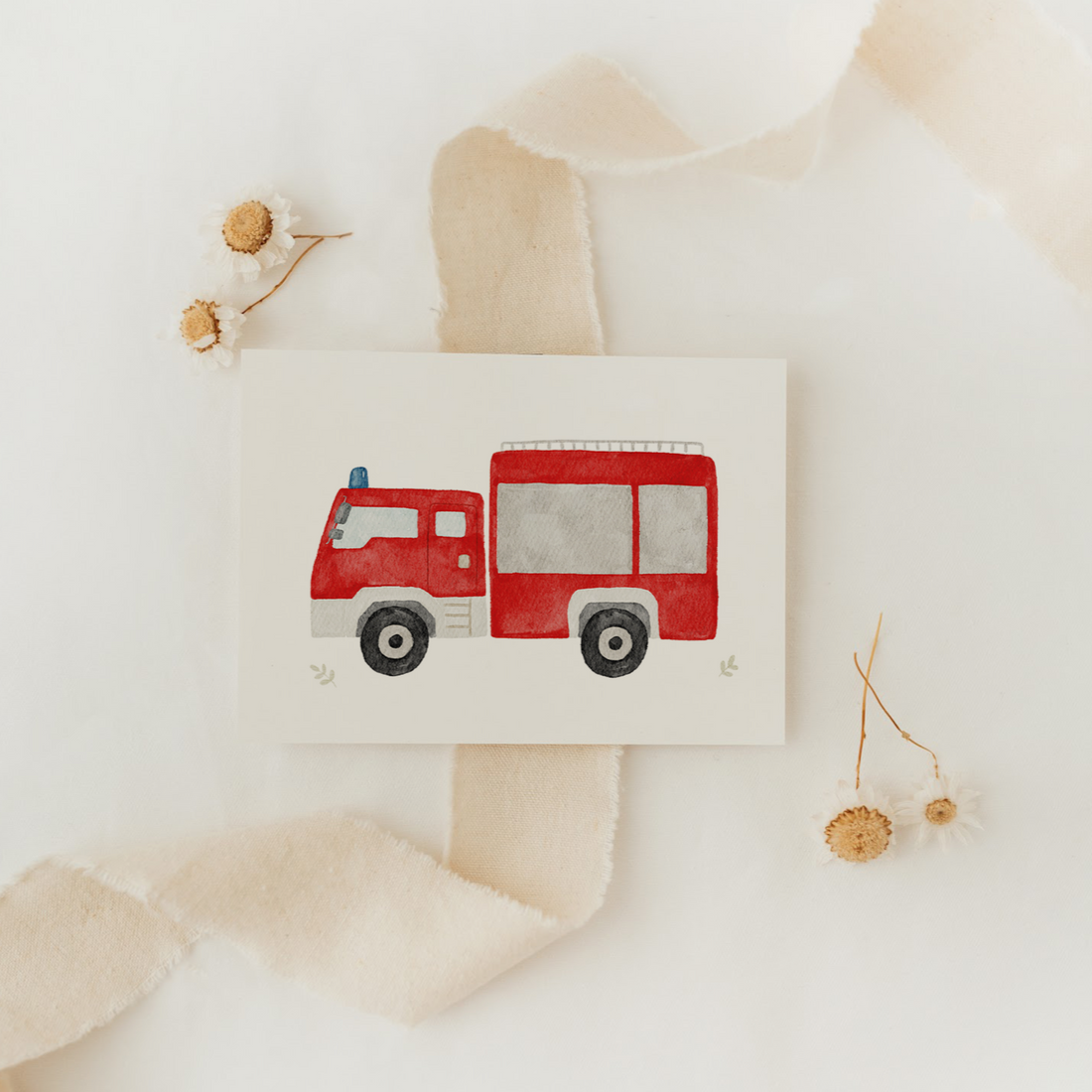 Hej Hanni Postkarte Feuerwehr