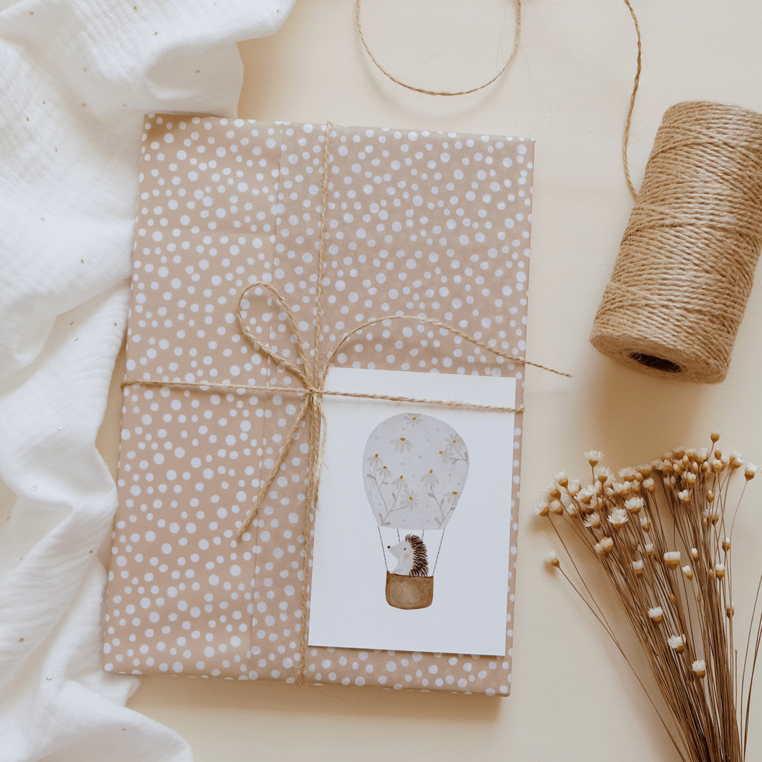 Hej Hanni Minikarte Igel Heißluftballon A7