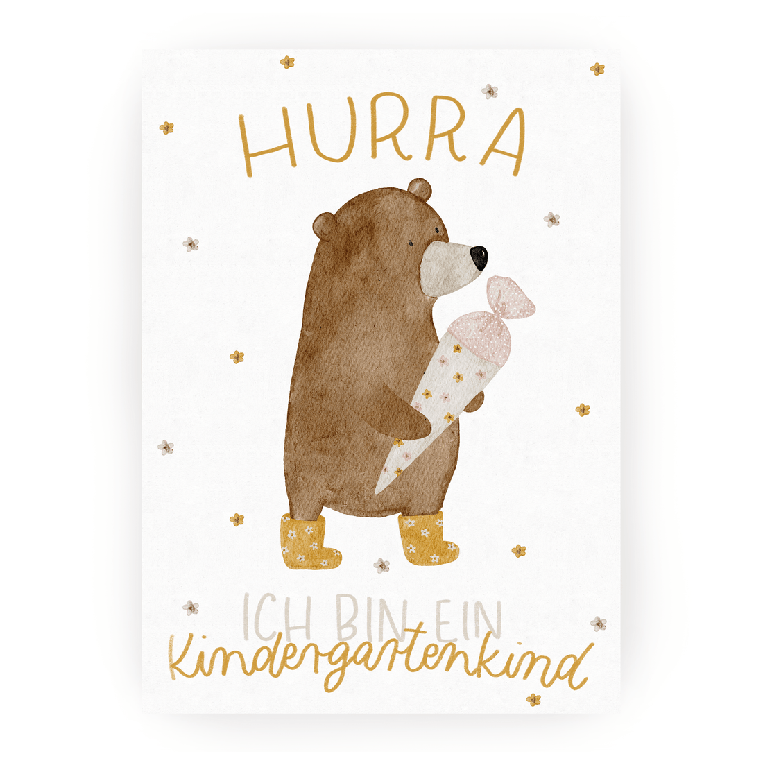 Hej Hanni Postkarte Kindergartenkind Bär