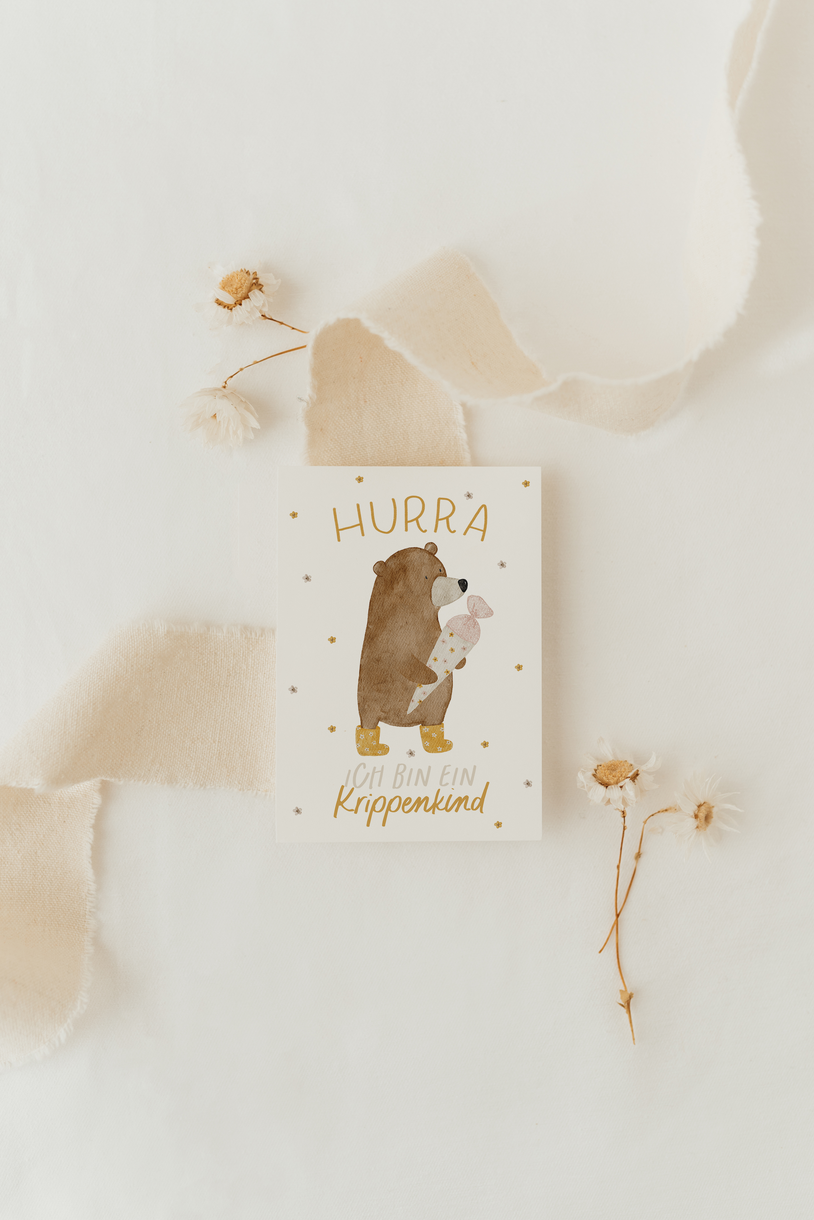 Hej Hanni Postkarte Kindergartenkind Bär