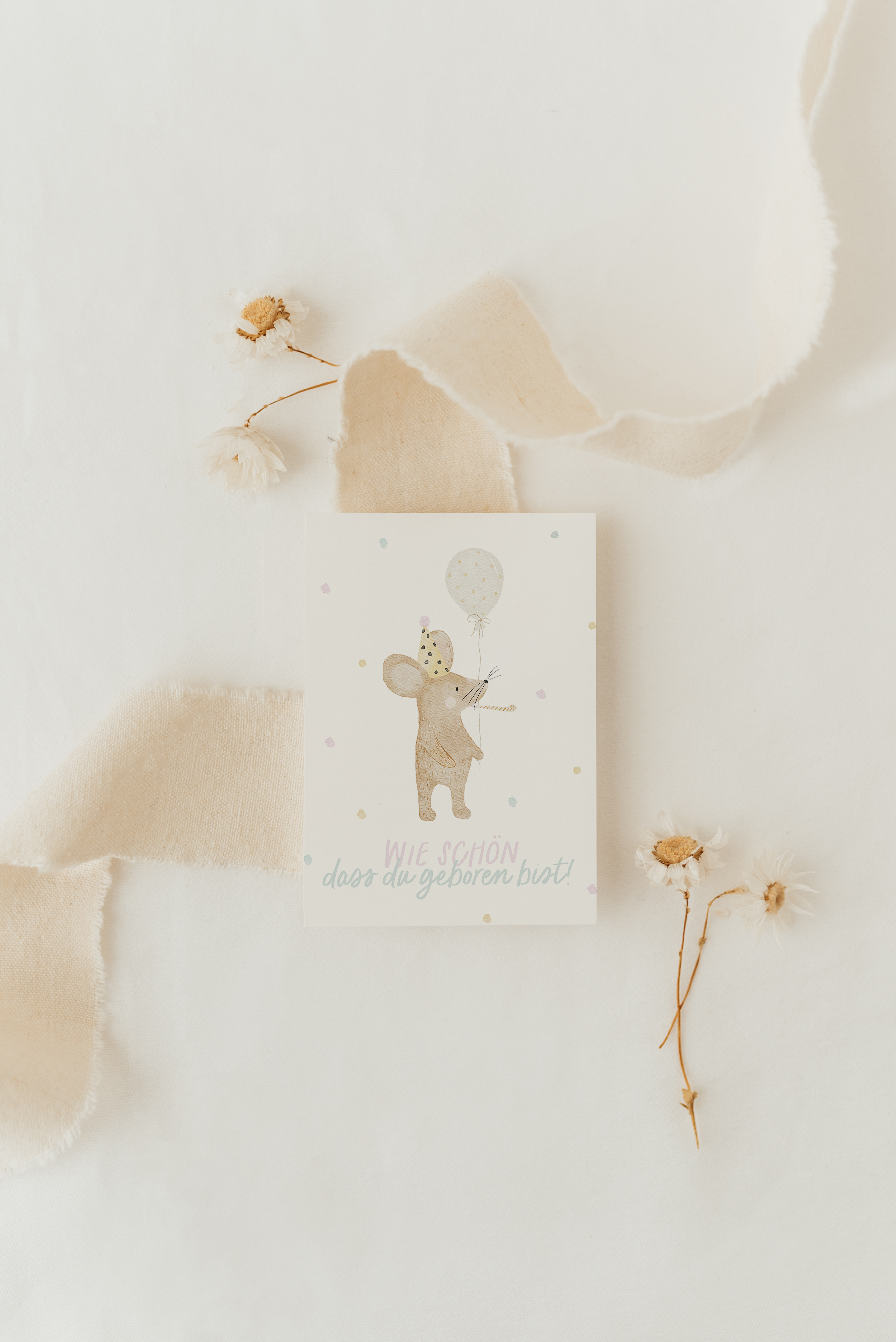 Hej Hanni Postkarte Geburtstag Maus