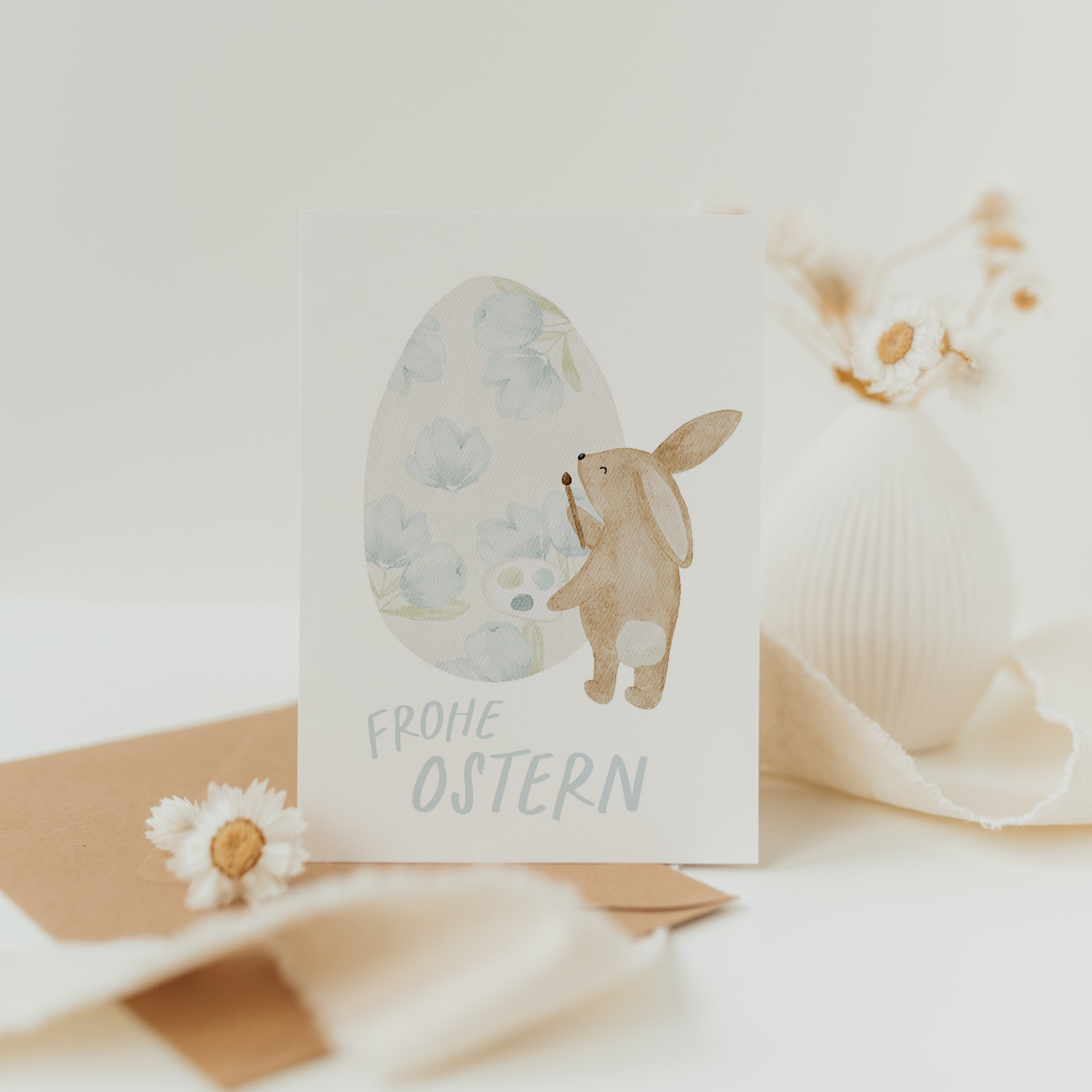 Postkarte Ostern Hase Osterei Frohe Ostern