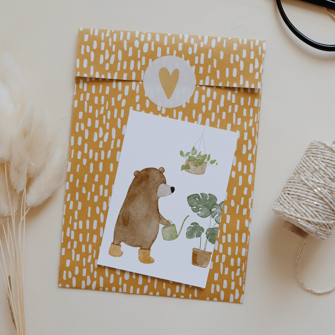 Hej Hanni Minikarte Bär Pflanzen A7