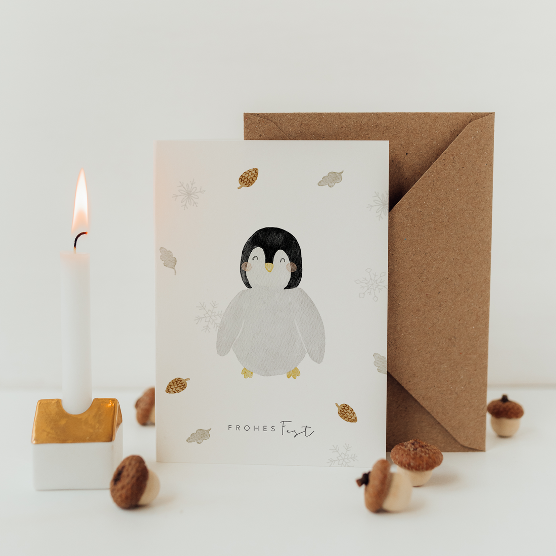 Hej Hanni Weihnachtskarte Pinguin