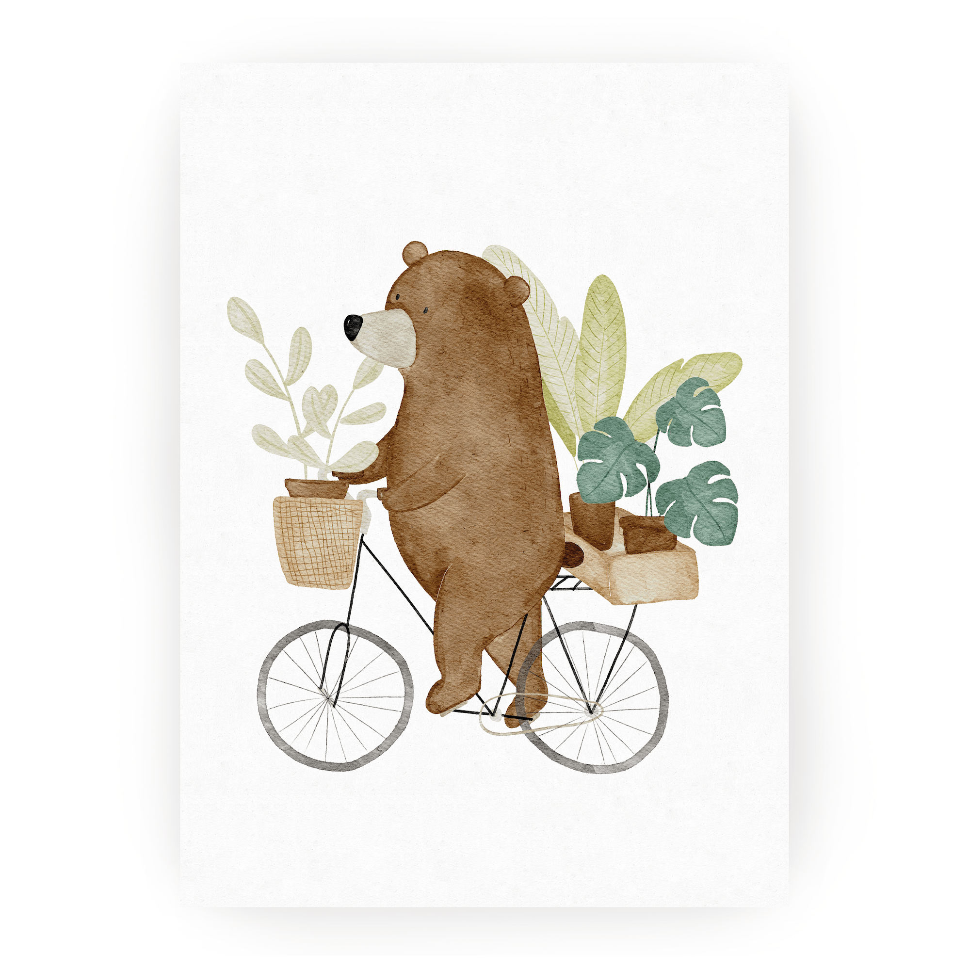 Hej Hanni Postkarte Bär Fahrrad