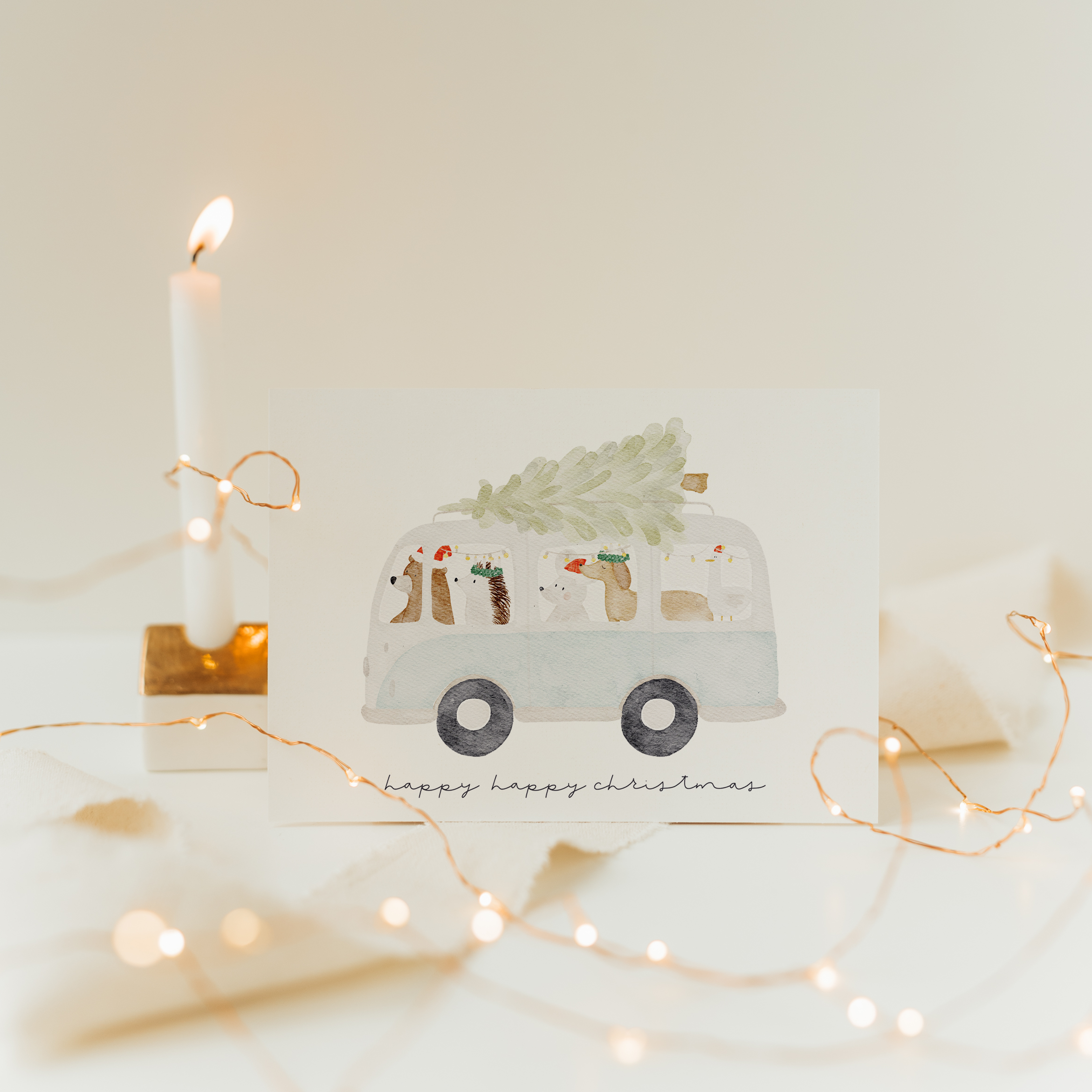 Hej Hanni Weihnachtskarte Weihnachtsbus
