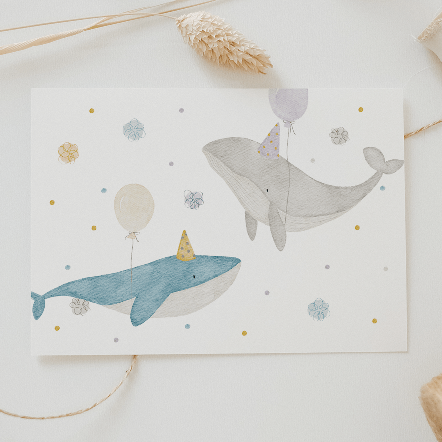 Hej Hanni Postkarte Geburtstag Wal 2 Wale
