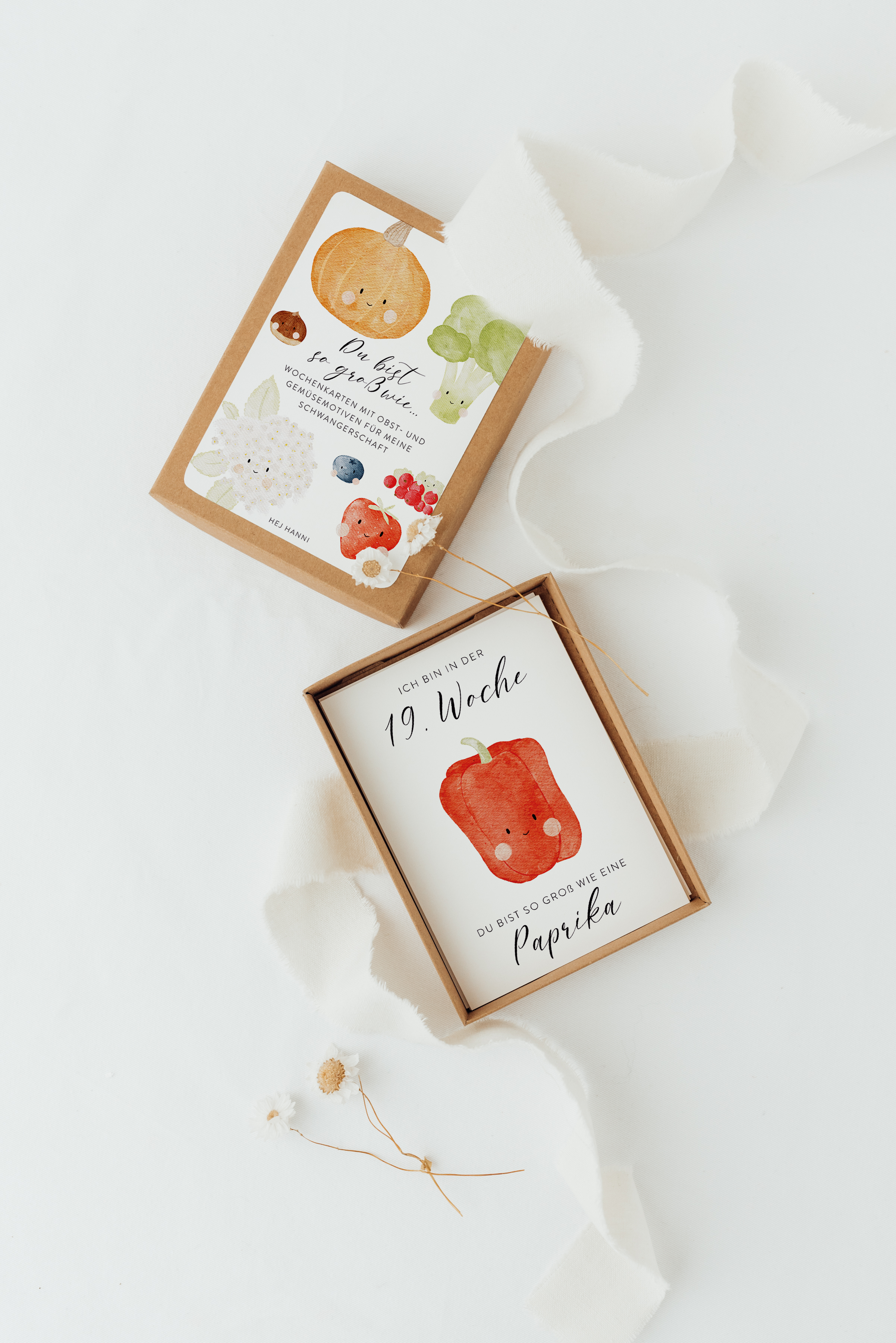 Hej Hanni Wochenkarten Obst und Gemüse Schwangerschaft