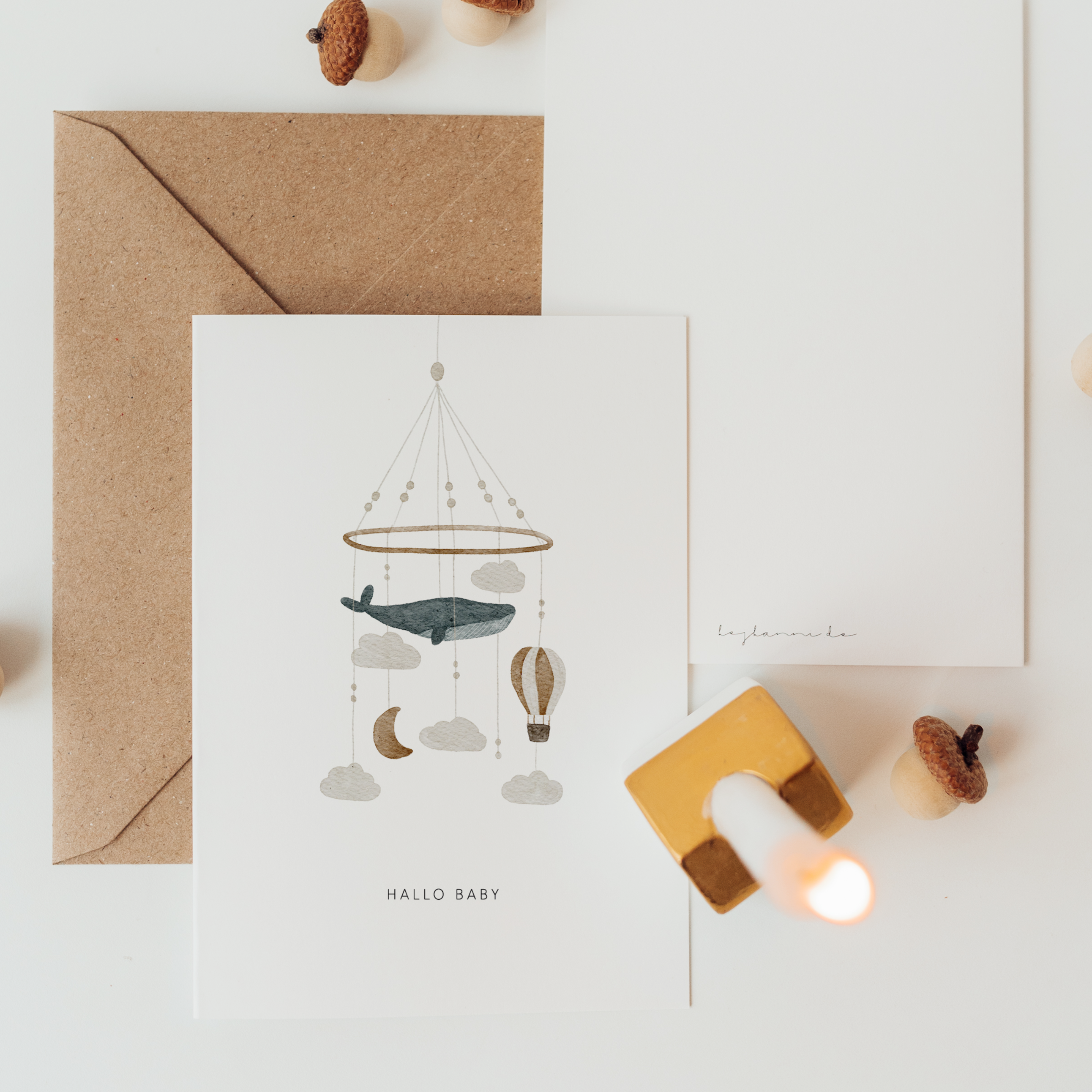 Hej Hanni Postkarte Hallo Baby / auch für Zwillinge