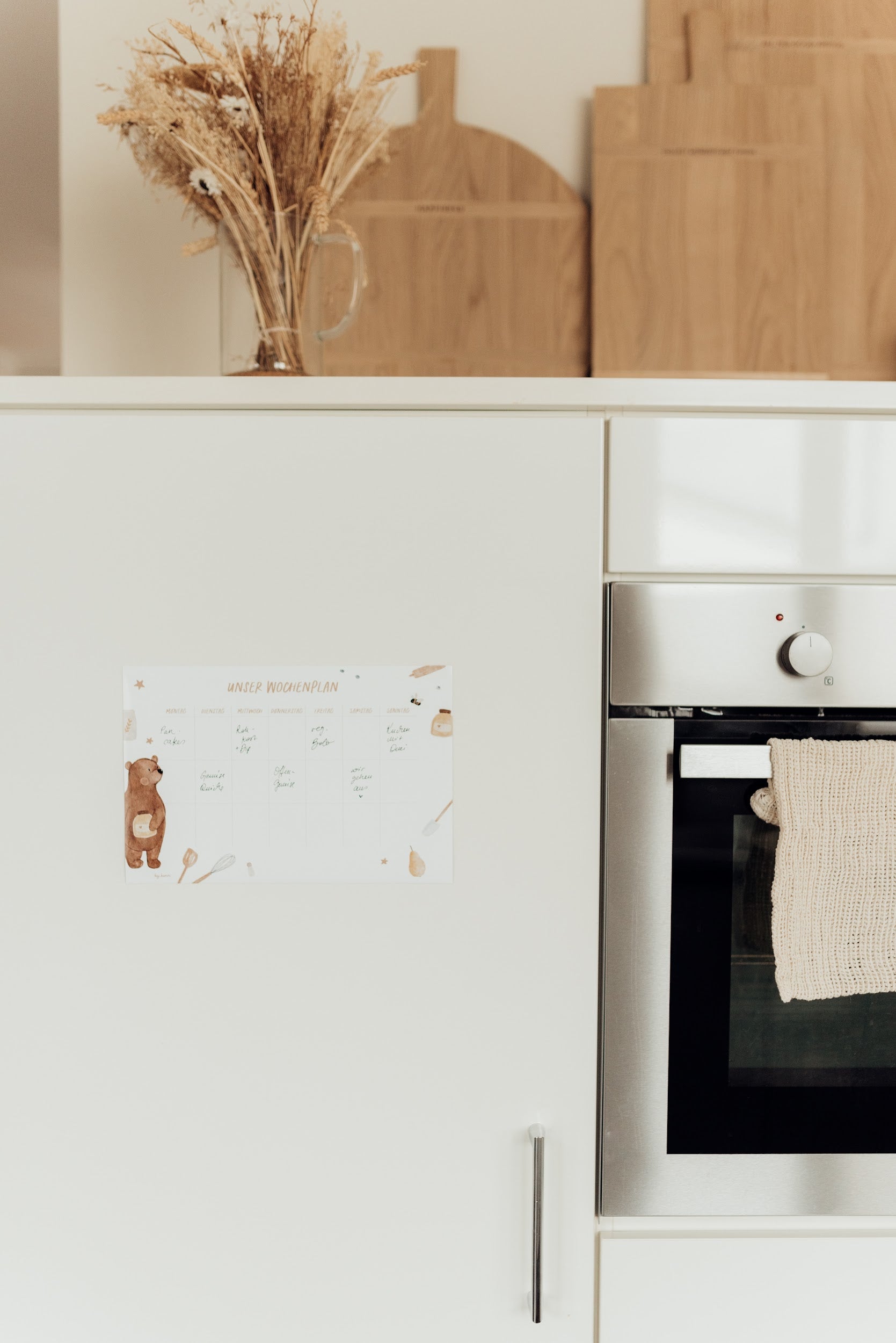 Hej Hanni wiederverwendbarer Wochenplan Bär groß / Kühlschrankmagnet