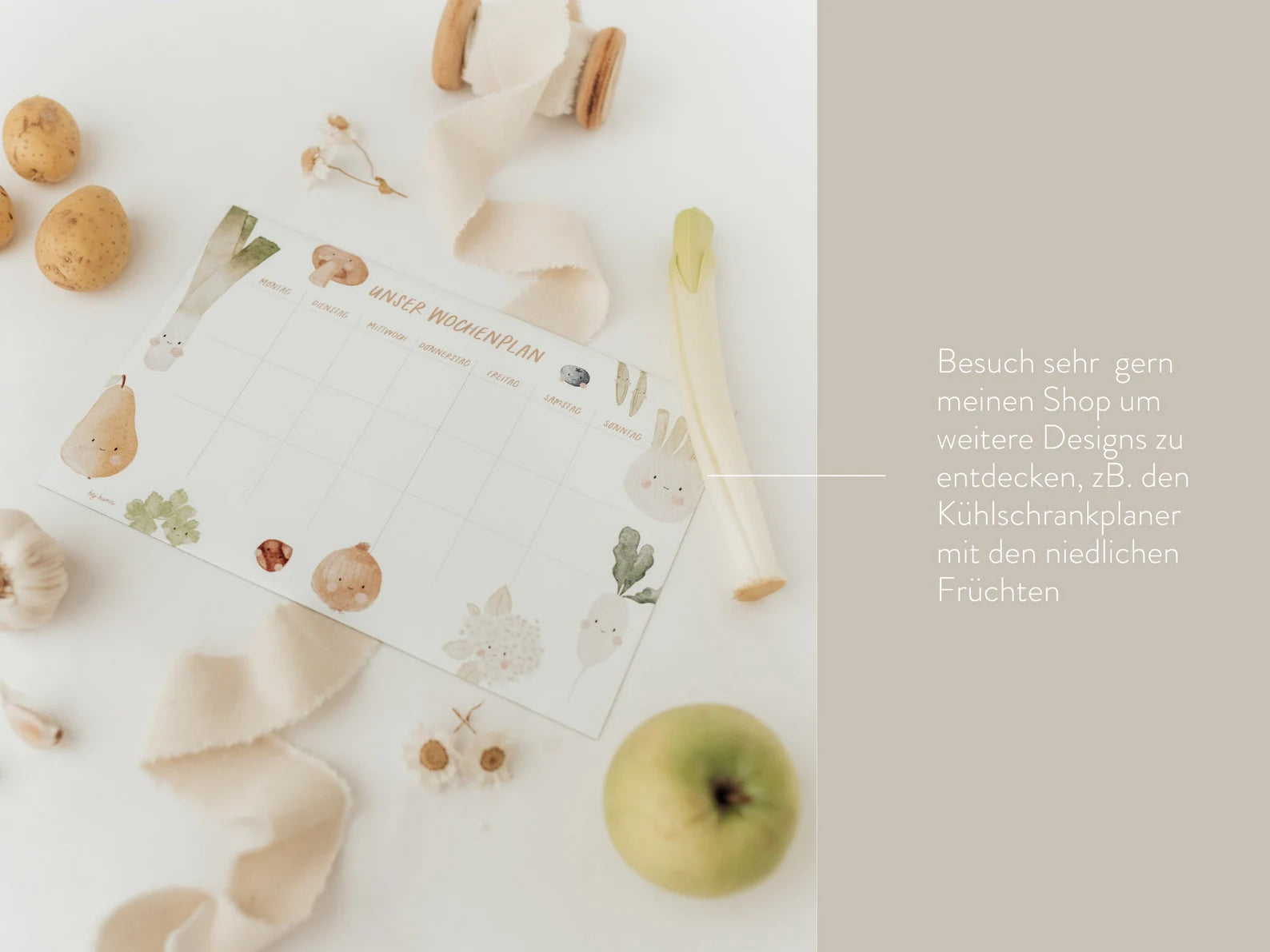 Hej Hanni wiederverwendbarer Wochenplan Bär groß / Kühlschrankmagnet