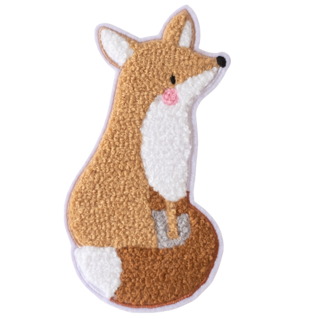 Hej Hanni Patch flauschig Fuchs braun Chenillepatch 12cm hoch