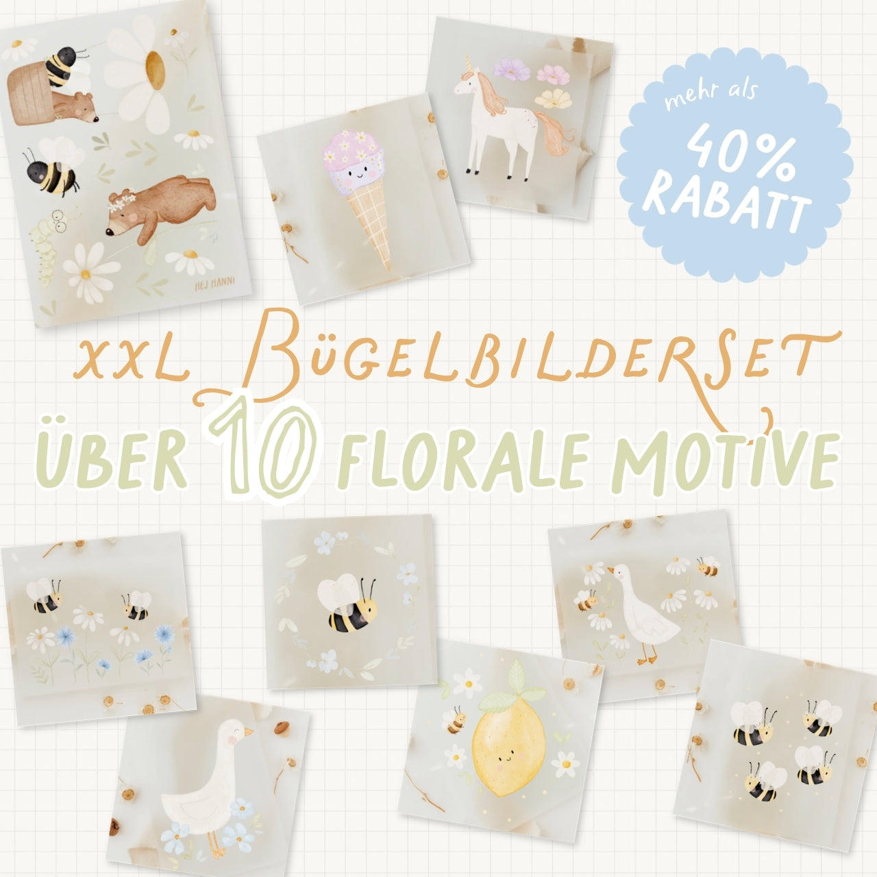 Hej Hanni Bügelbilderset XXL