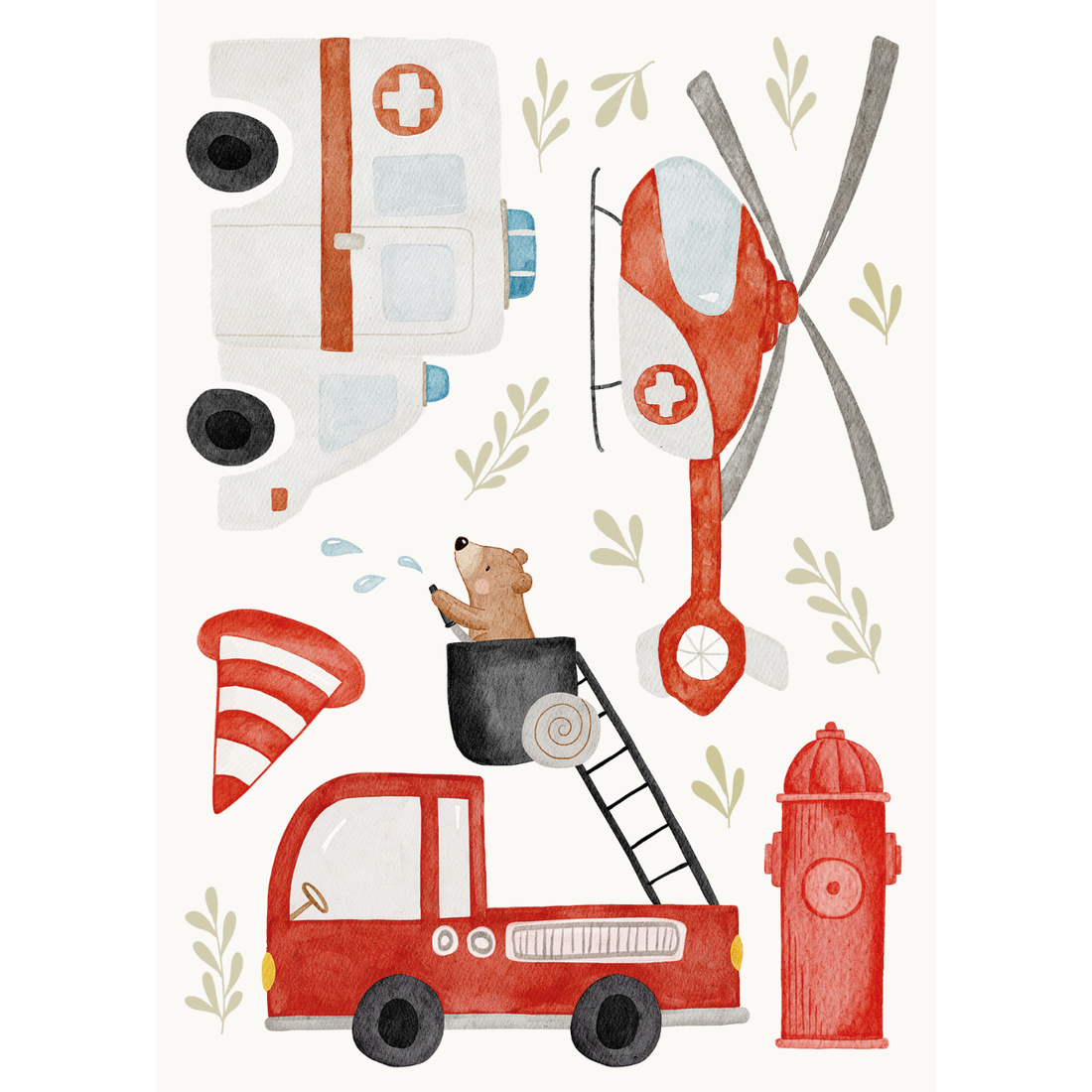 Hej Hanni Bügelbilderset A6 Rettungsfahrzeuge