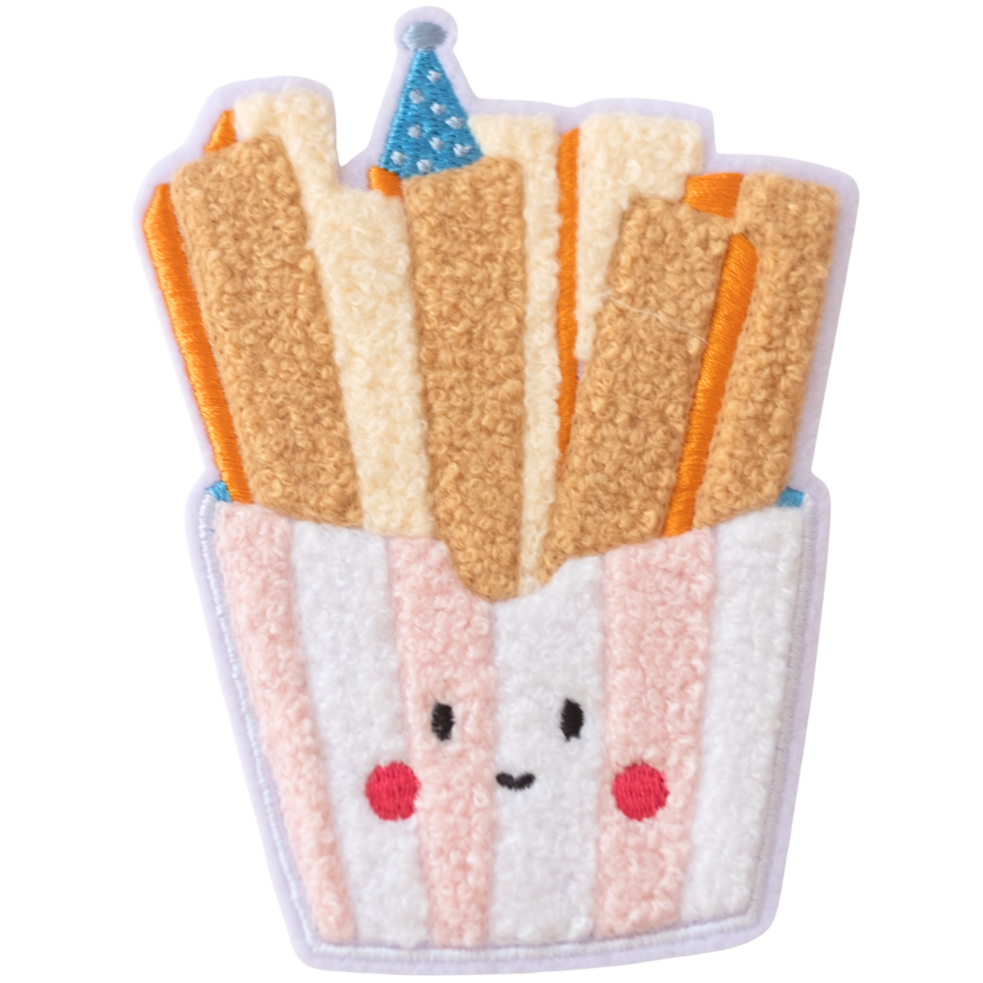 Hej Hanni Patch flauschig Pommes Chenillepatch