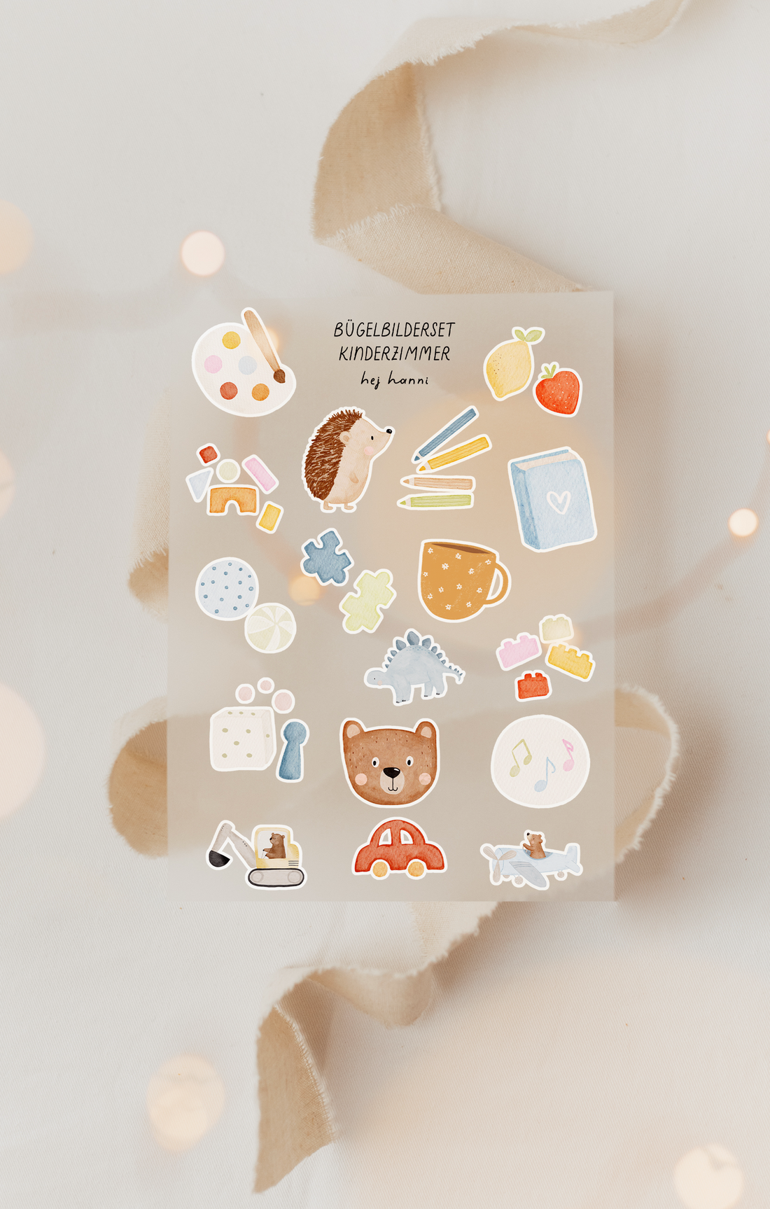 Hej Hanni Bügelbilderset Kinderzimmer A5