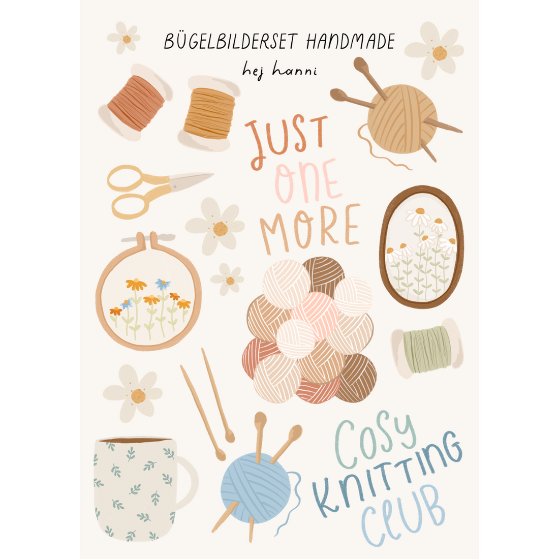 Hej Hanni Bügelbilderset A6 Handmade