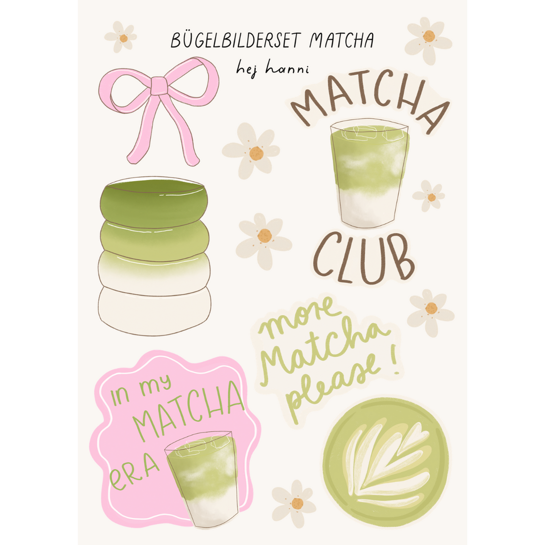 Hej Hanni Bügelbilderset A6 Matcha
