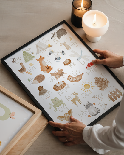 Kinderposter Alphabet Wald ABC