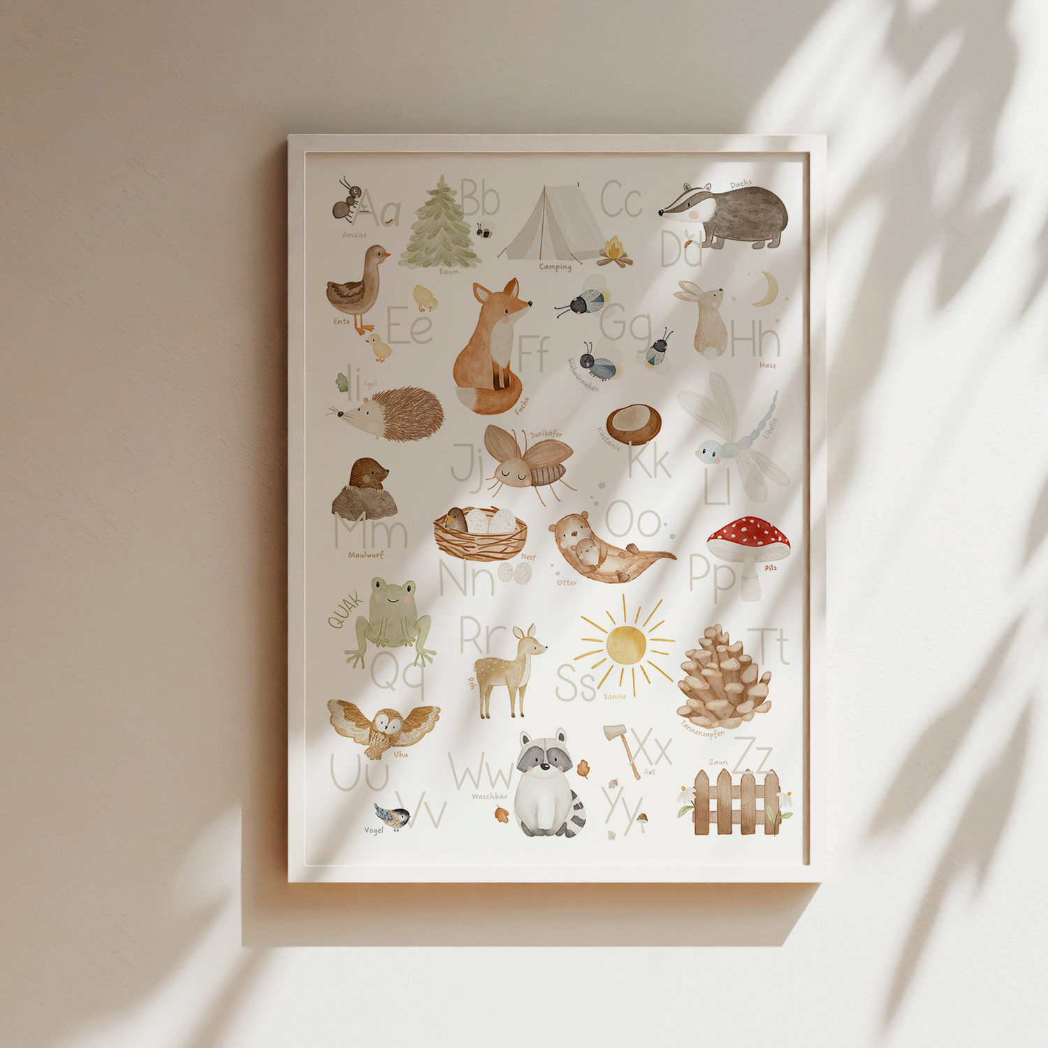Kinderposter Alphabet Wald ABC
