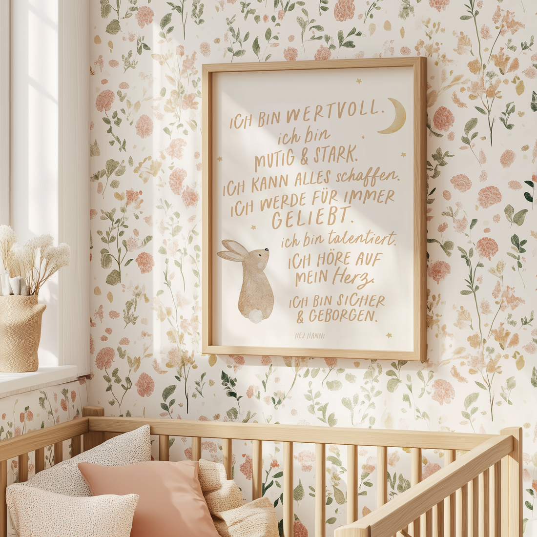 Kinderposter Affirmationen Hase inkl. Rahmen