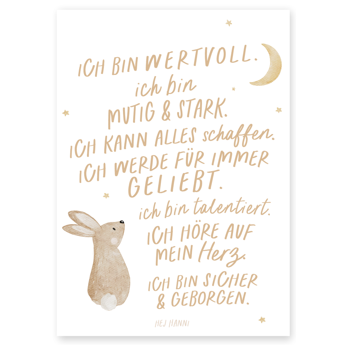 Kinderposter Affirmationen Hase