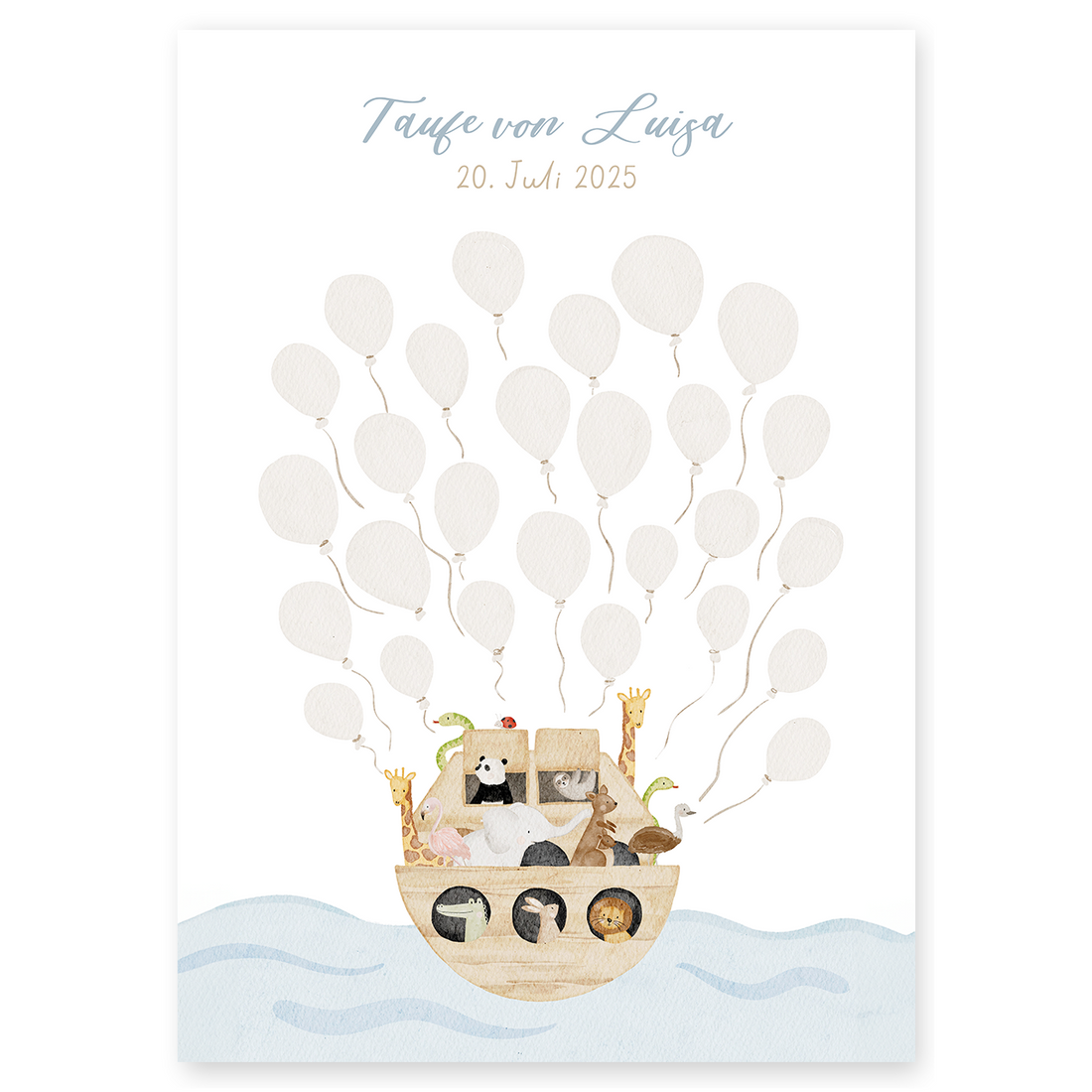 Gästeposter Arche Noah Fingerabdrücke personalisierbar