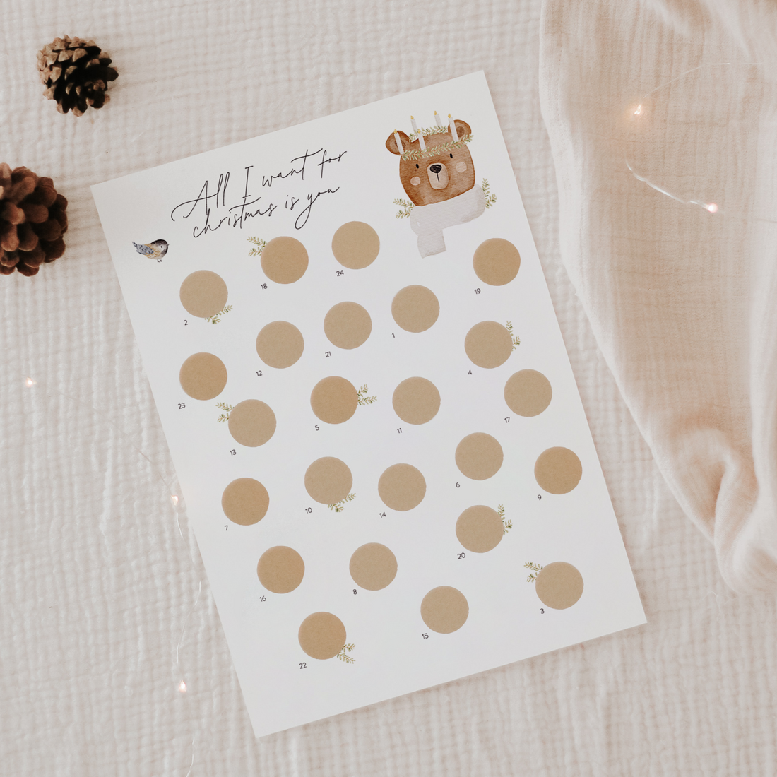 Hej Hanni Adventskalender zum Freirubbeln Bär