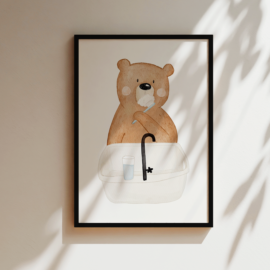 Kinderposter Bär Zähne putzen Routineposter