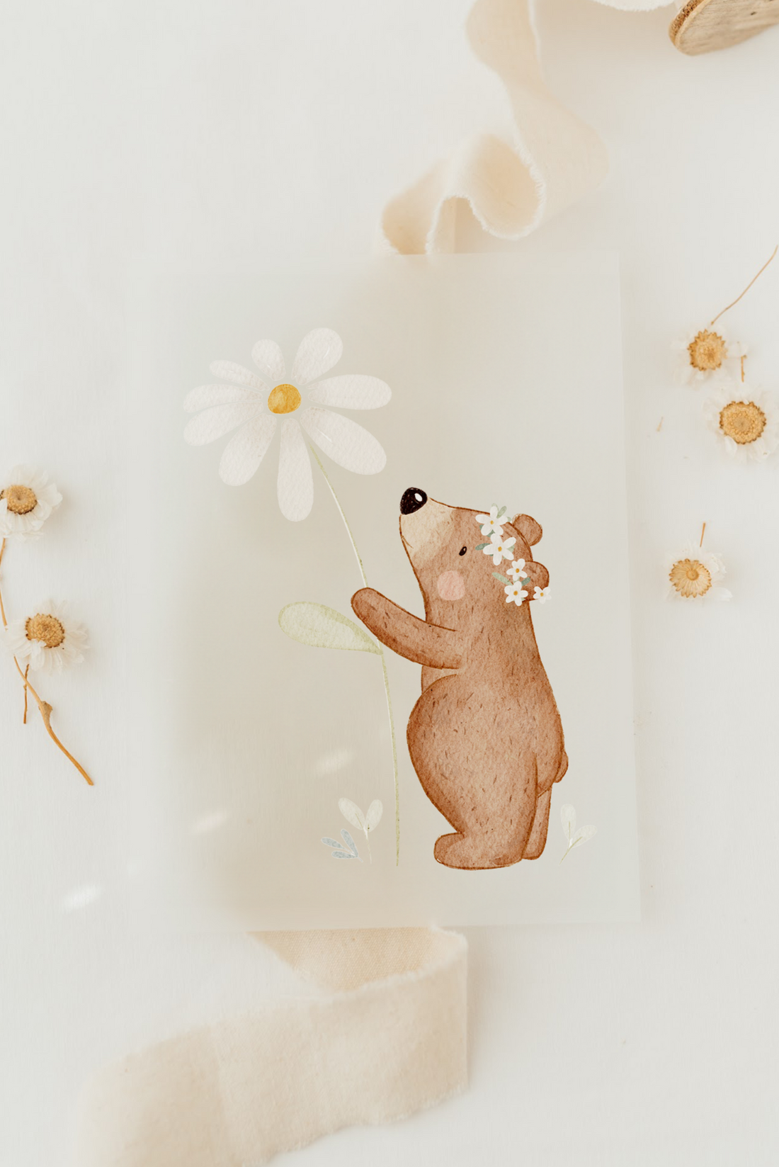 Hej Hanni Bügelbild Kleiner Bär Blume