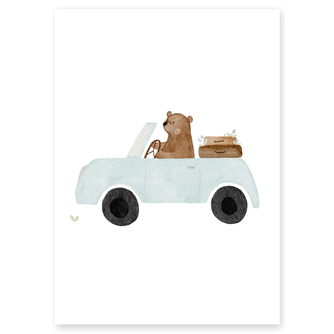Kinderposter Bär Cabrio