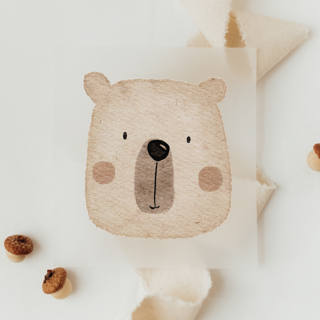 Hej Hanni Bügelbild Bär Gesicht