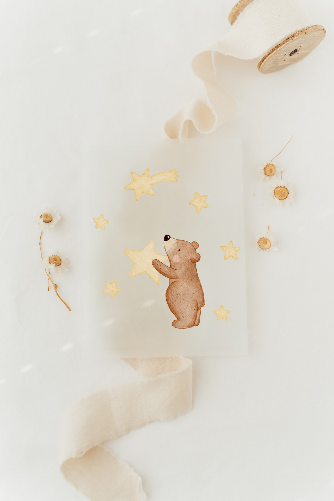 Hej Hanni Bügelbild Bär Sterne