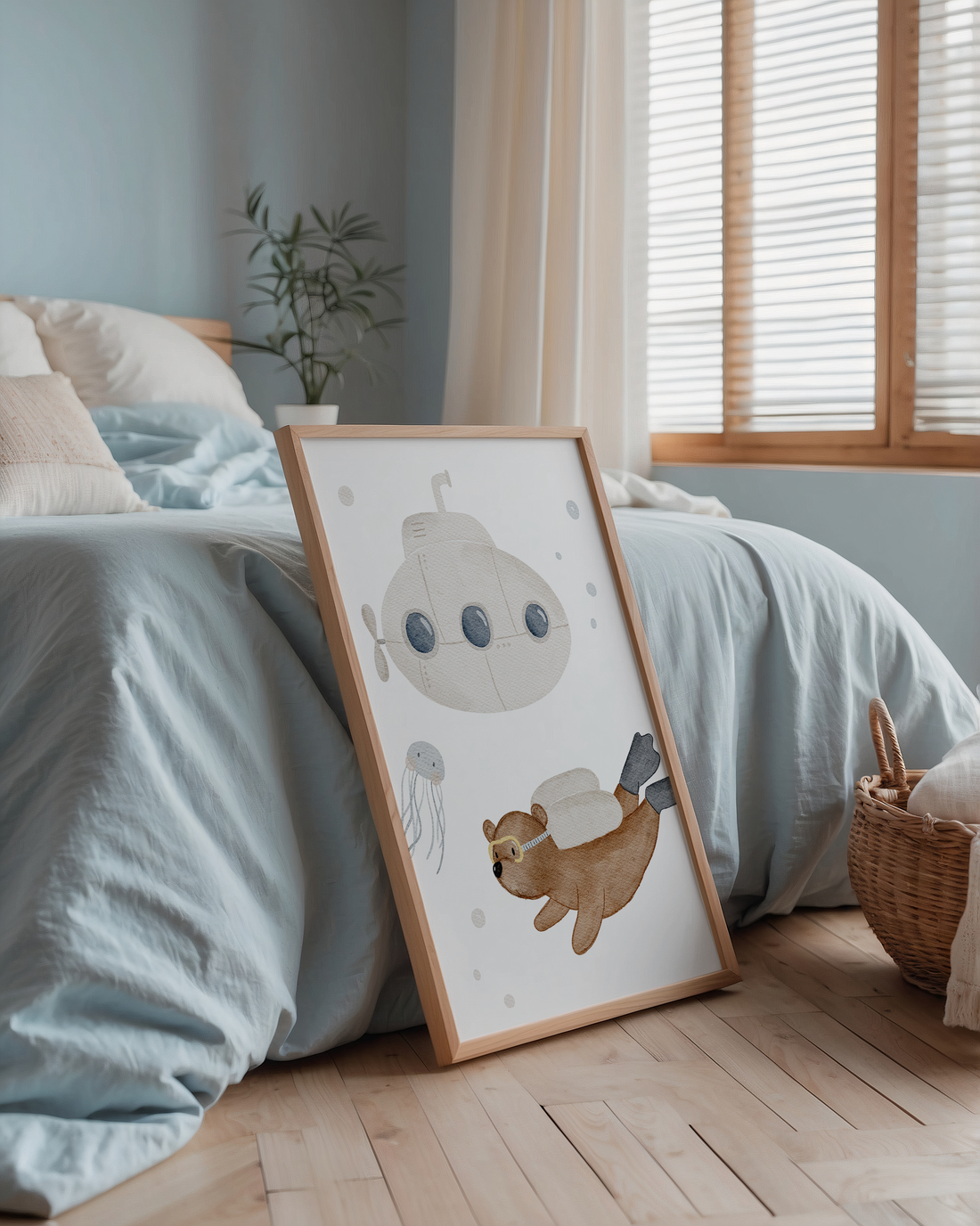 Kinderposter Bär Taucher