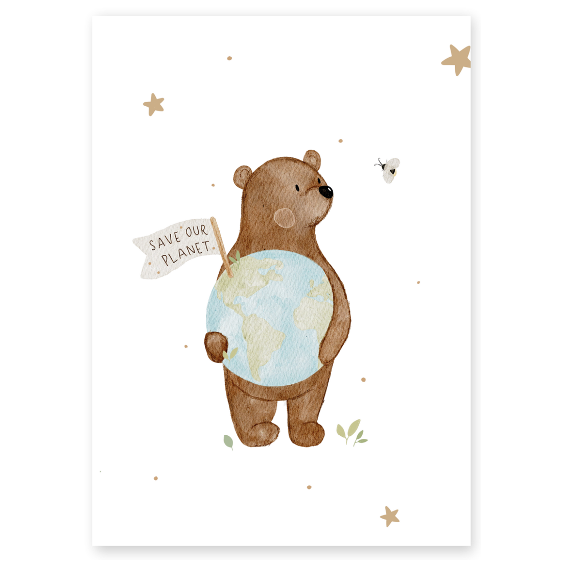 Kinderposter Bär Save our Planet