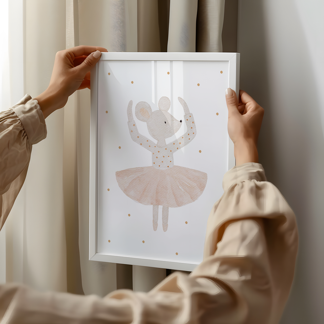 Kinderposter Ballerinamaus inkl. Rahmen